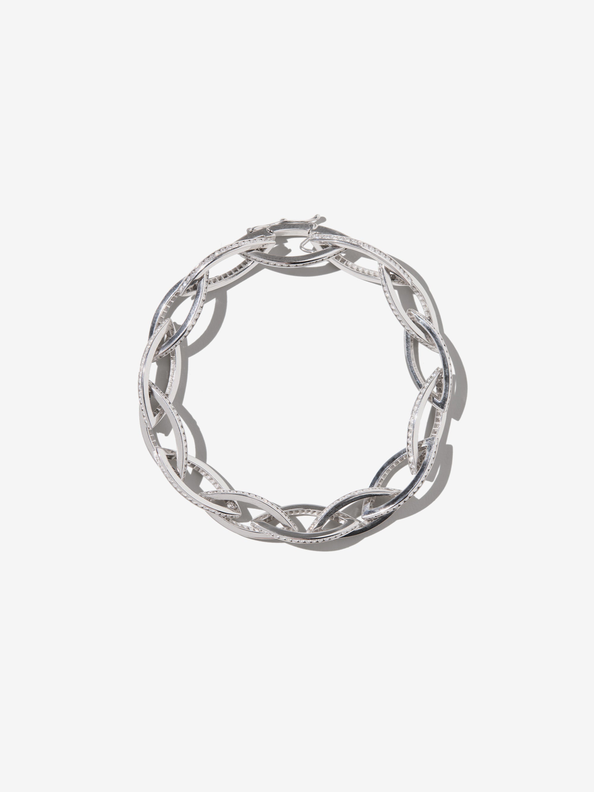 1-2B XVIII. Marquise Link Gold Channel Diamond Bracelet