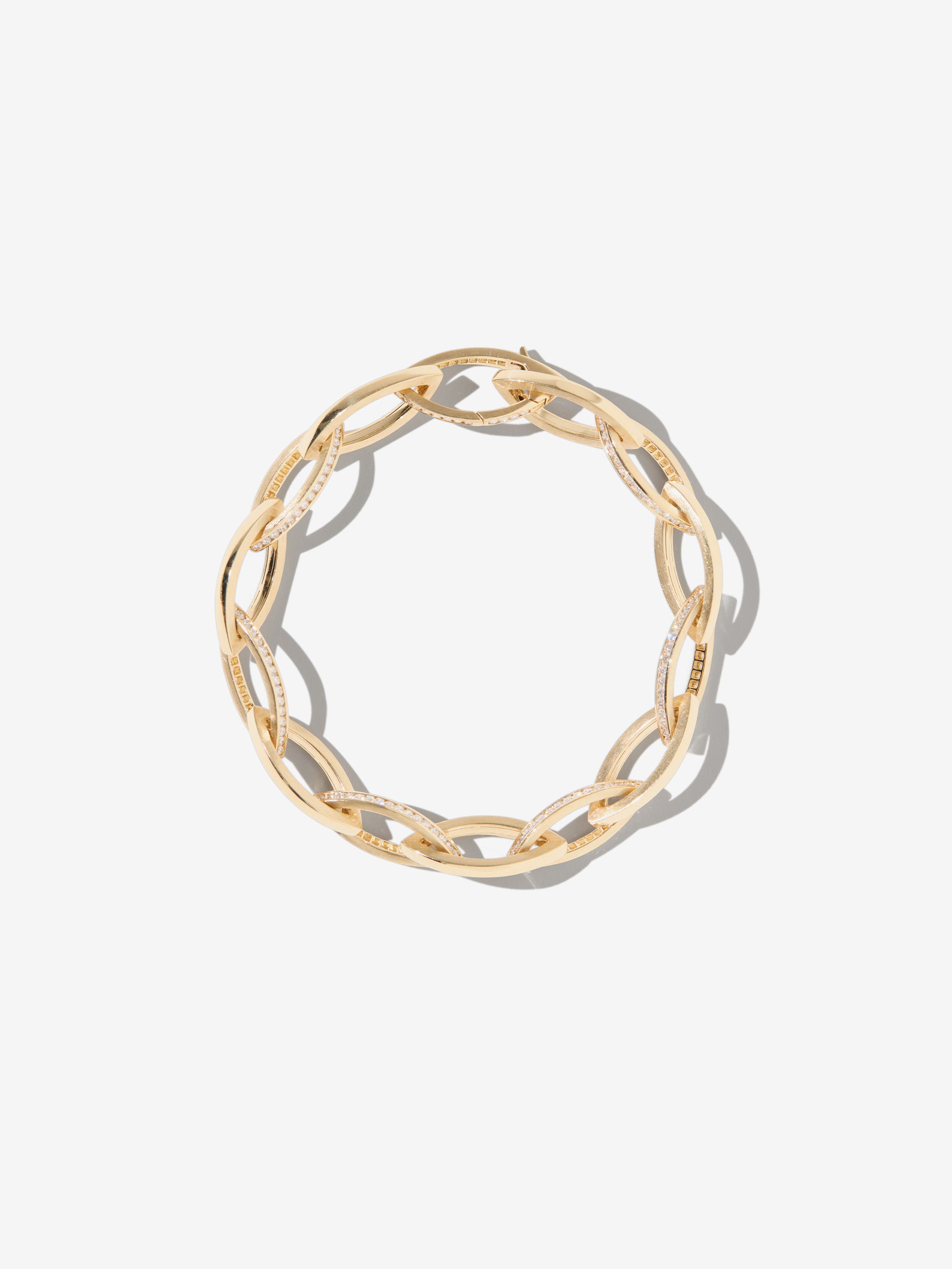 3-4B XVIII. Marquise Link Gold Alternating Channel Diamond Bracelet
