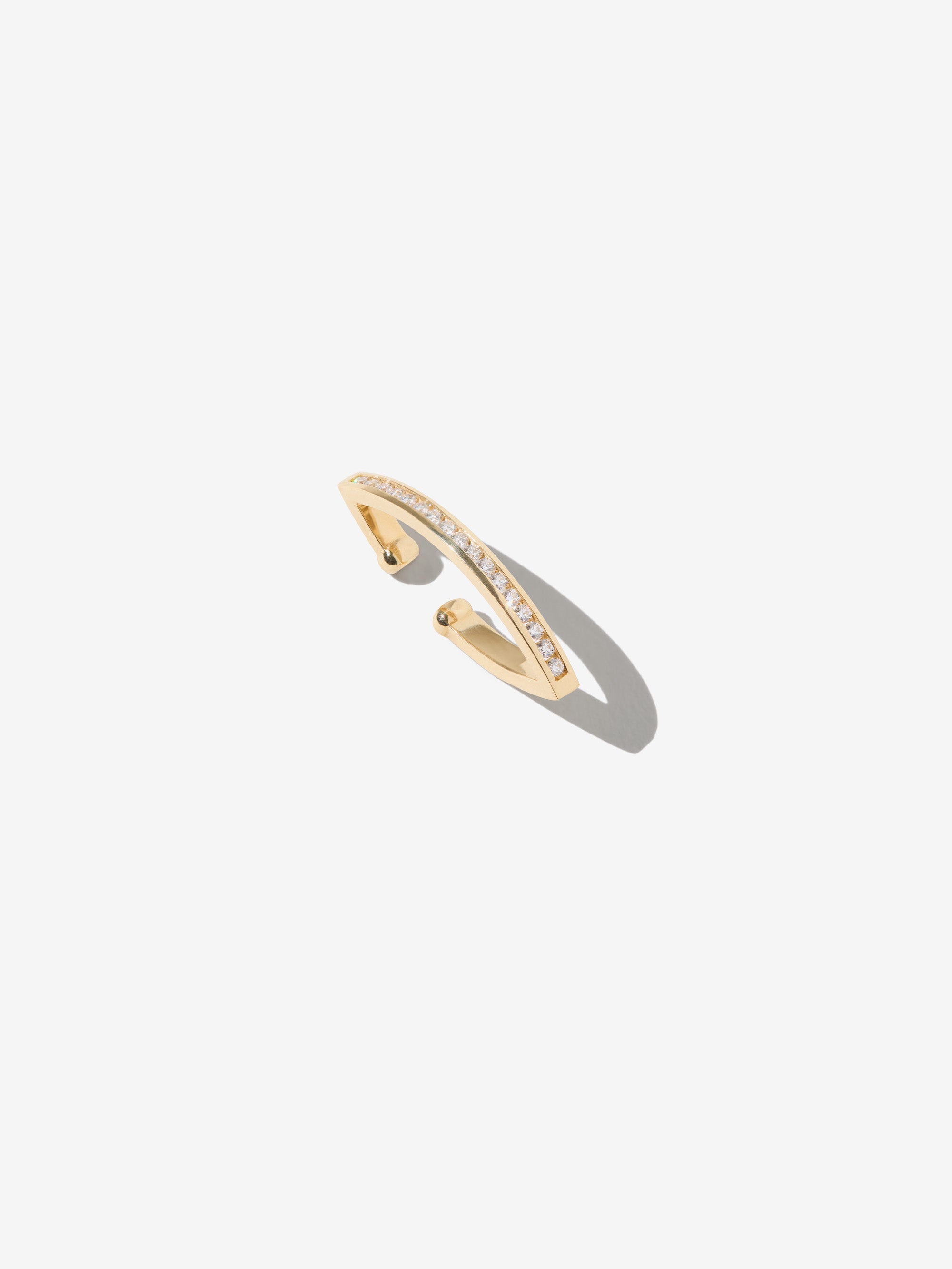 3E XVIII. Marquise Link Yellow Gold and Channel Diamond Earcuff