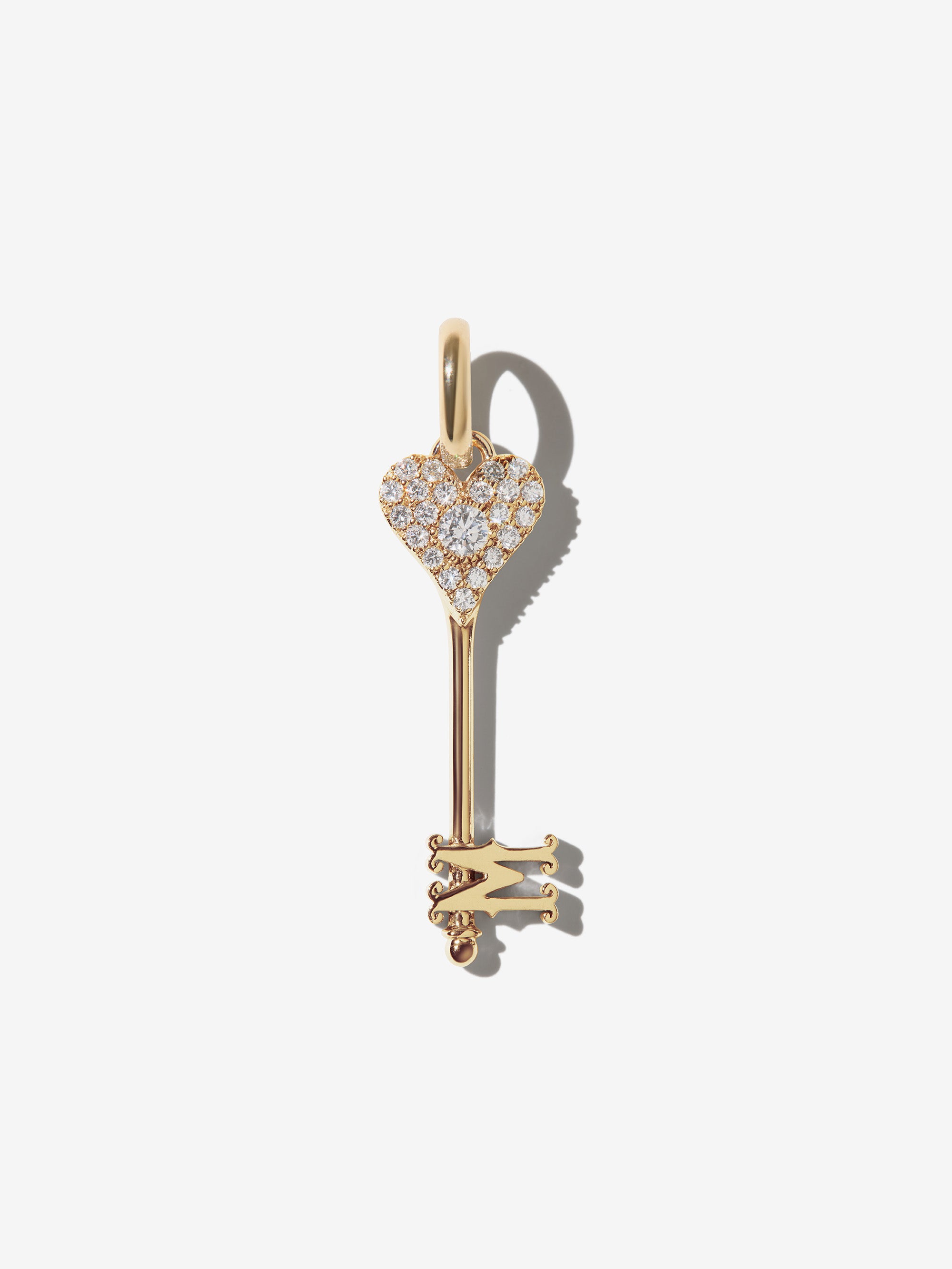 3-4X XVIII. Diamond Initial Key To Your Heart Charm