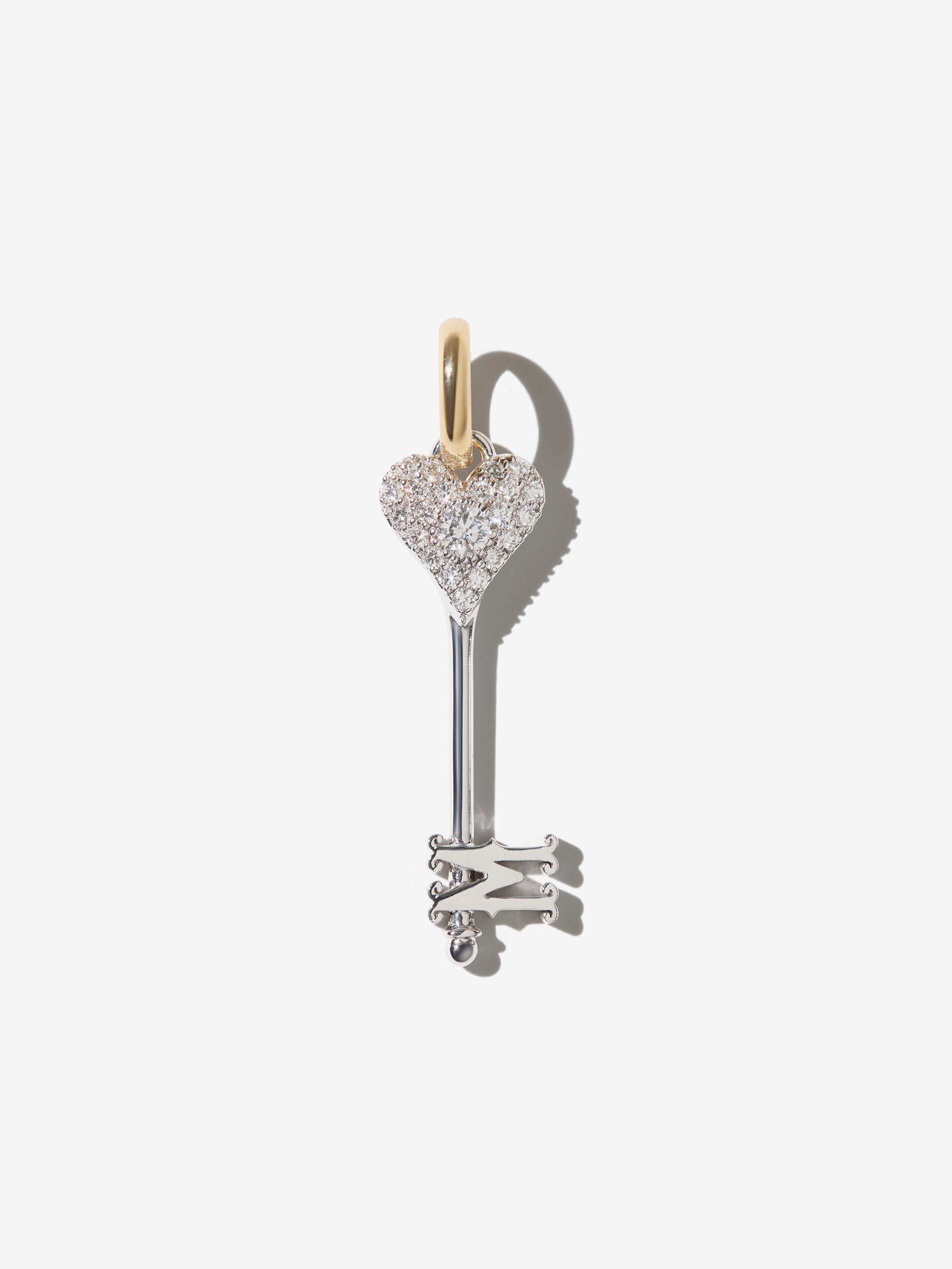 3-4X XVIII. Diamond Initial Key To Your Heart Charm