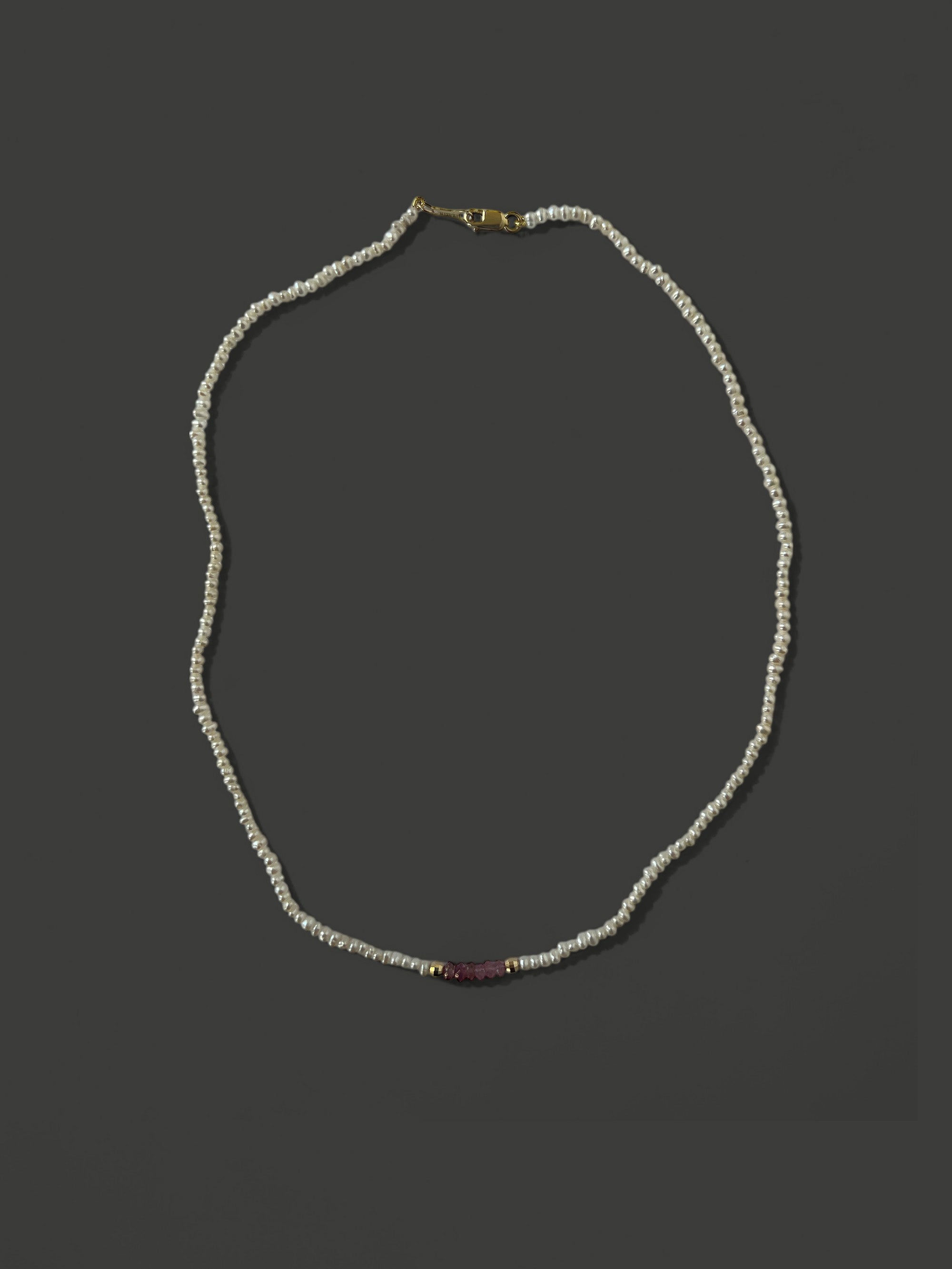 FN19 Dancing Pearl and Pink Tourmaline Necklace