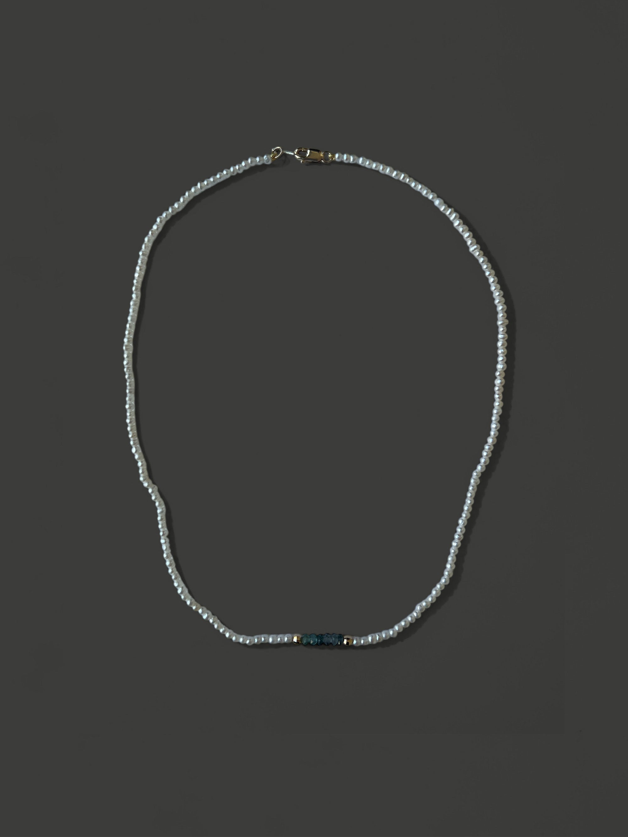 FN20 Dancing Pearl and Blue Tourmaline Necklace