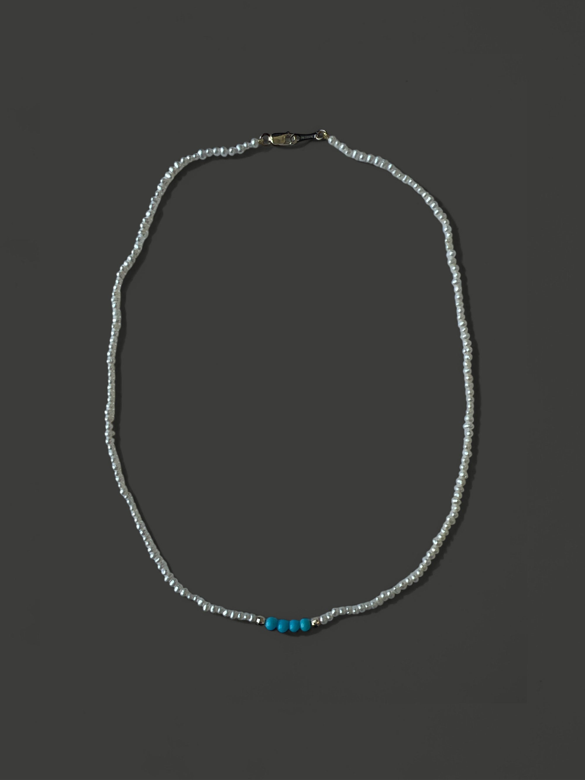 FN22 Dancing Pearl and Turquoise Necklace