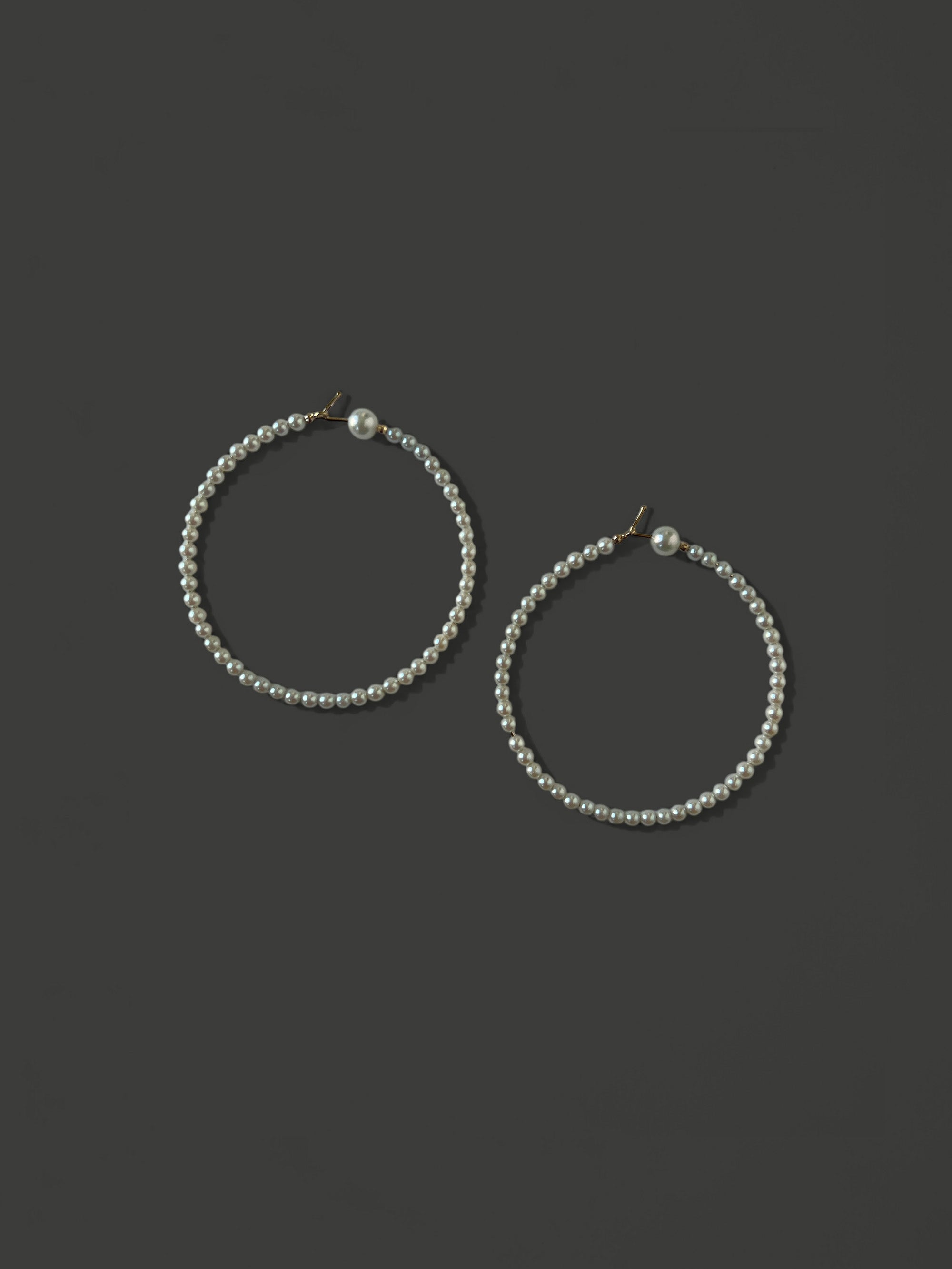 SBE213 Large All Pearl Hoop Earrings