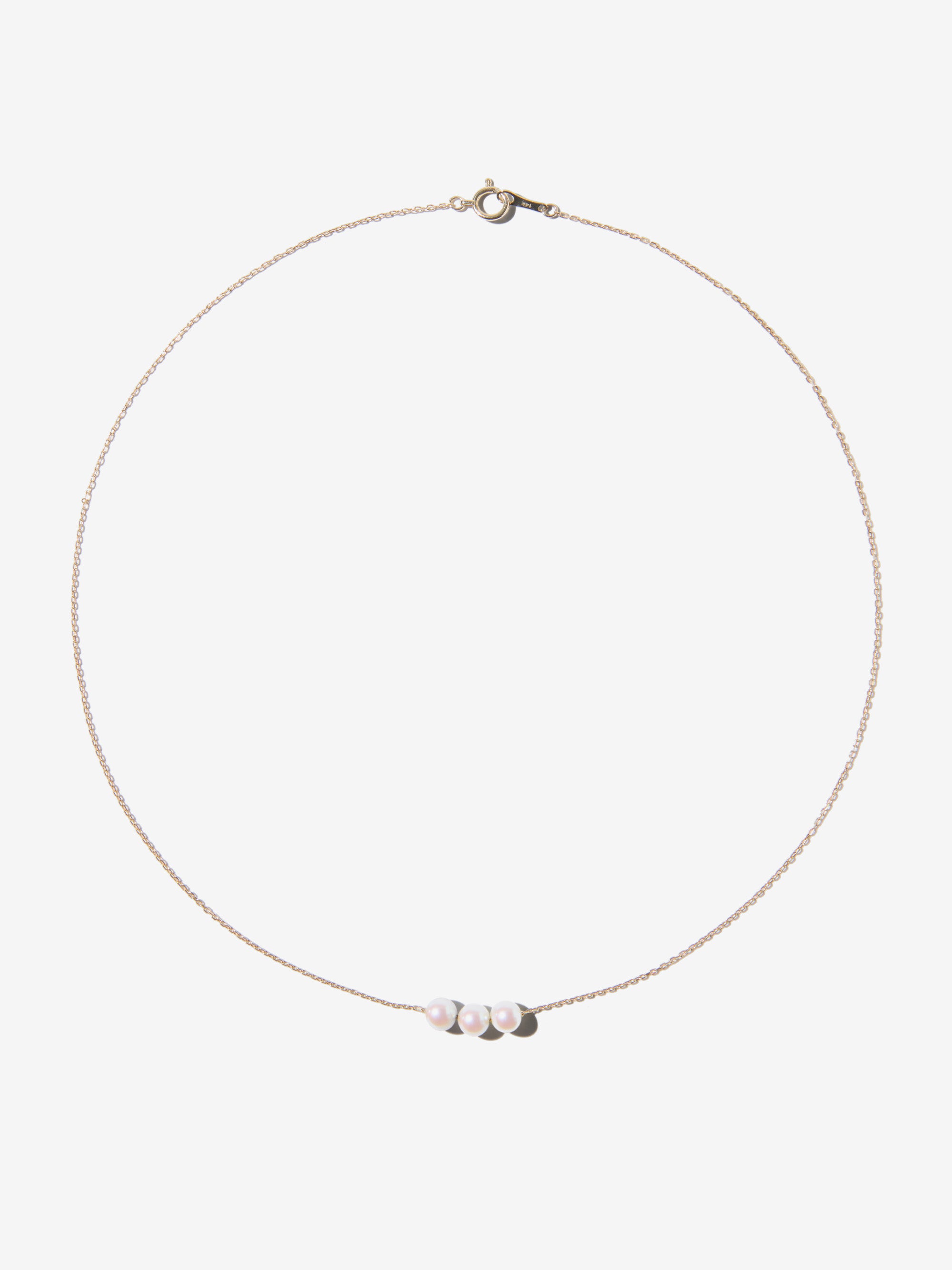 SBN337 Sea of Beauty. White Triple Akoya Pearl Necklace