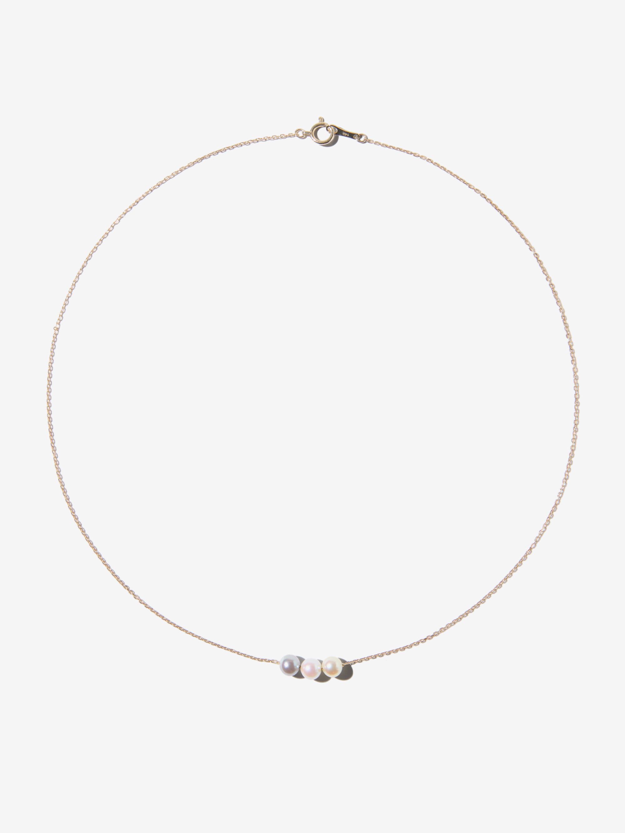 SBN338 Sea of Beauty. Multi Candy Triple Akoya Pearl Necklace