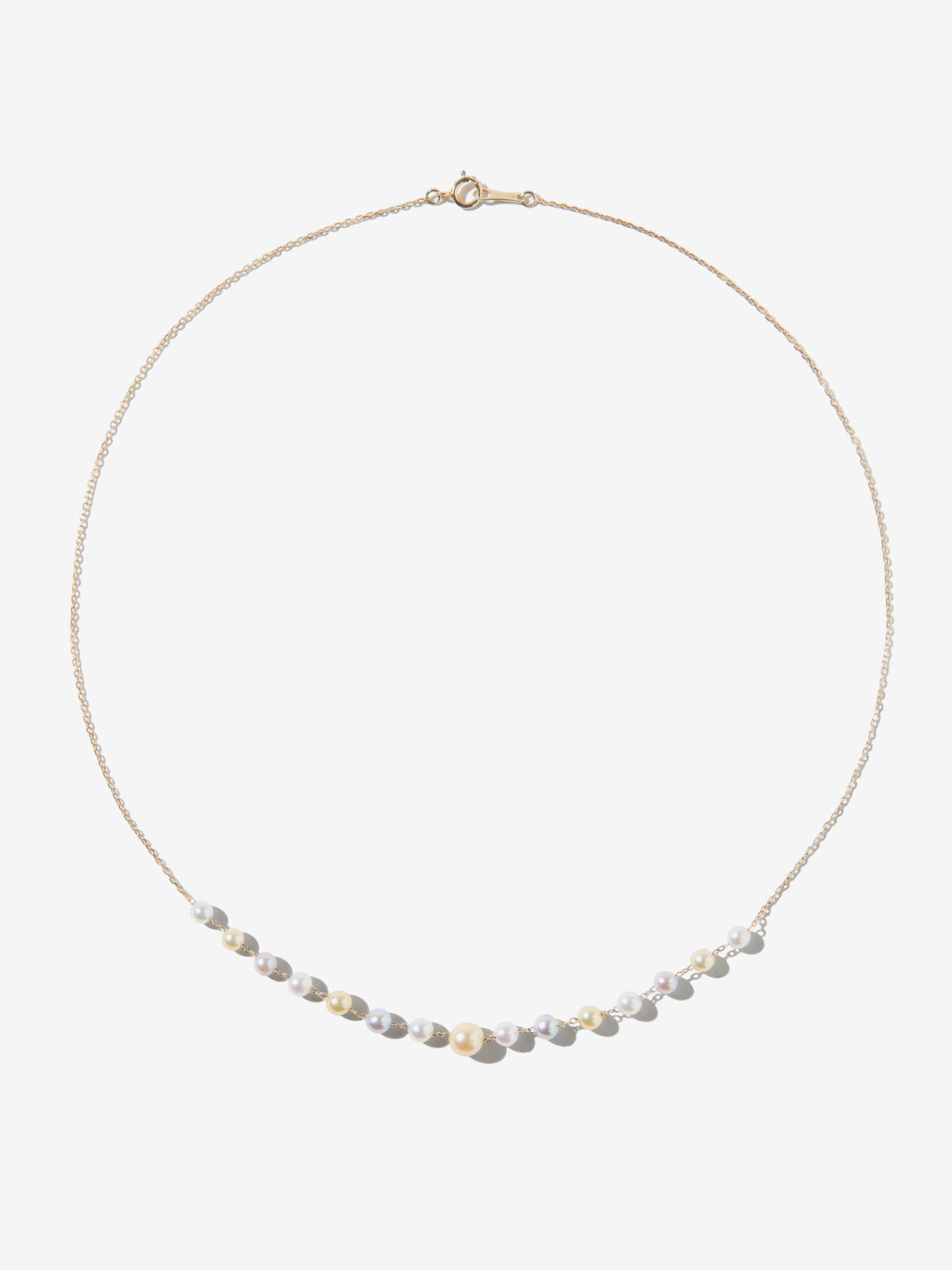 14kt Gold White Grey and Gold Akoya Multi Pearl Necklace