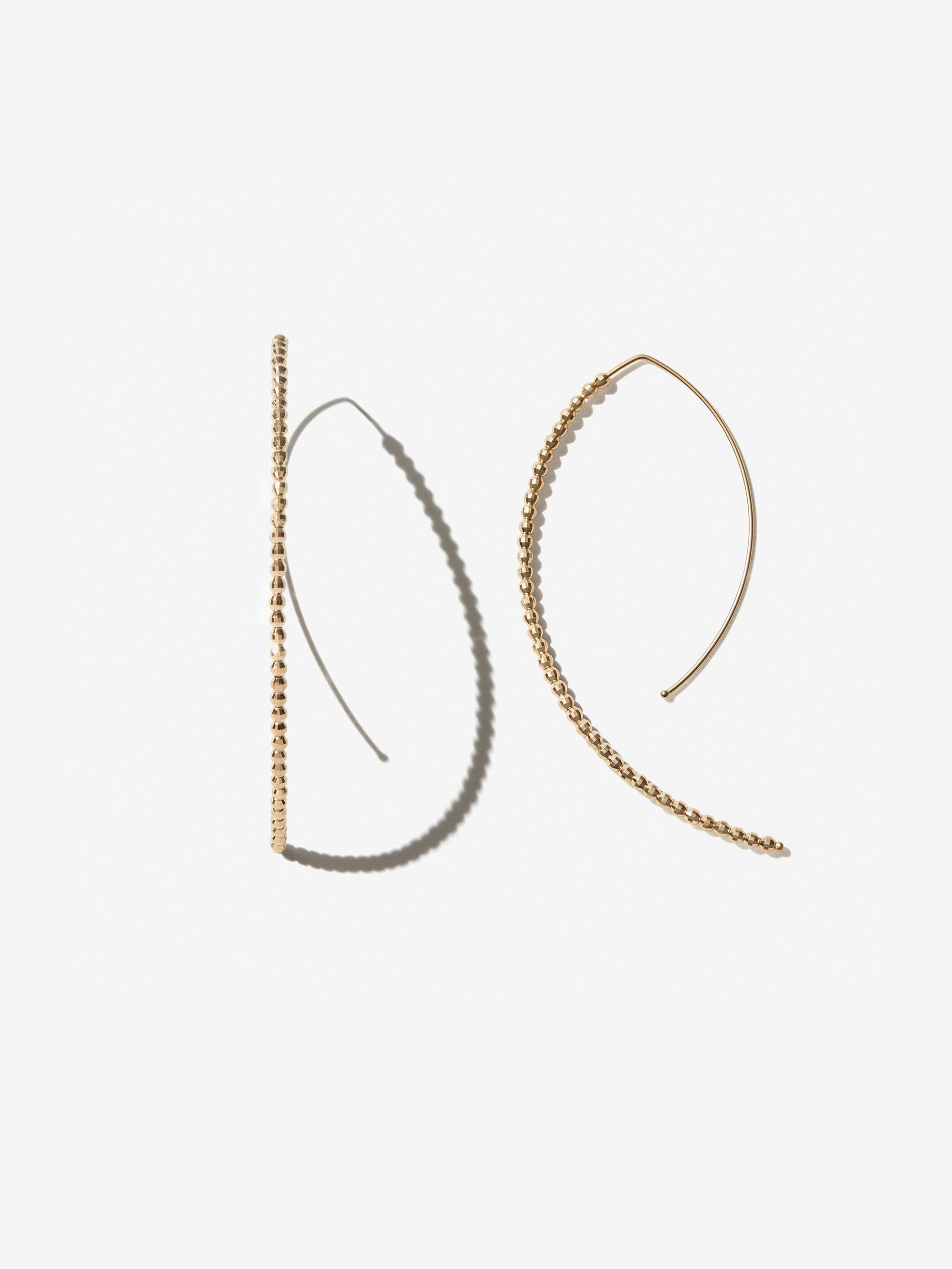 E3A2 Sea of Beauty. Large Cut Bead Open Marquis Earrings