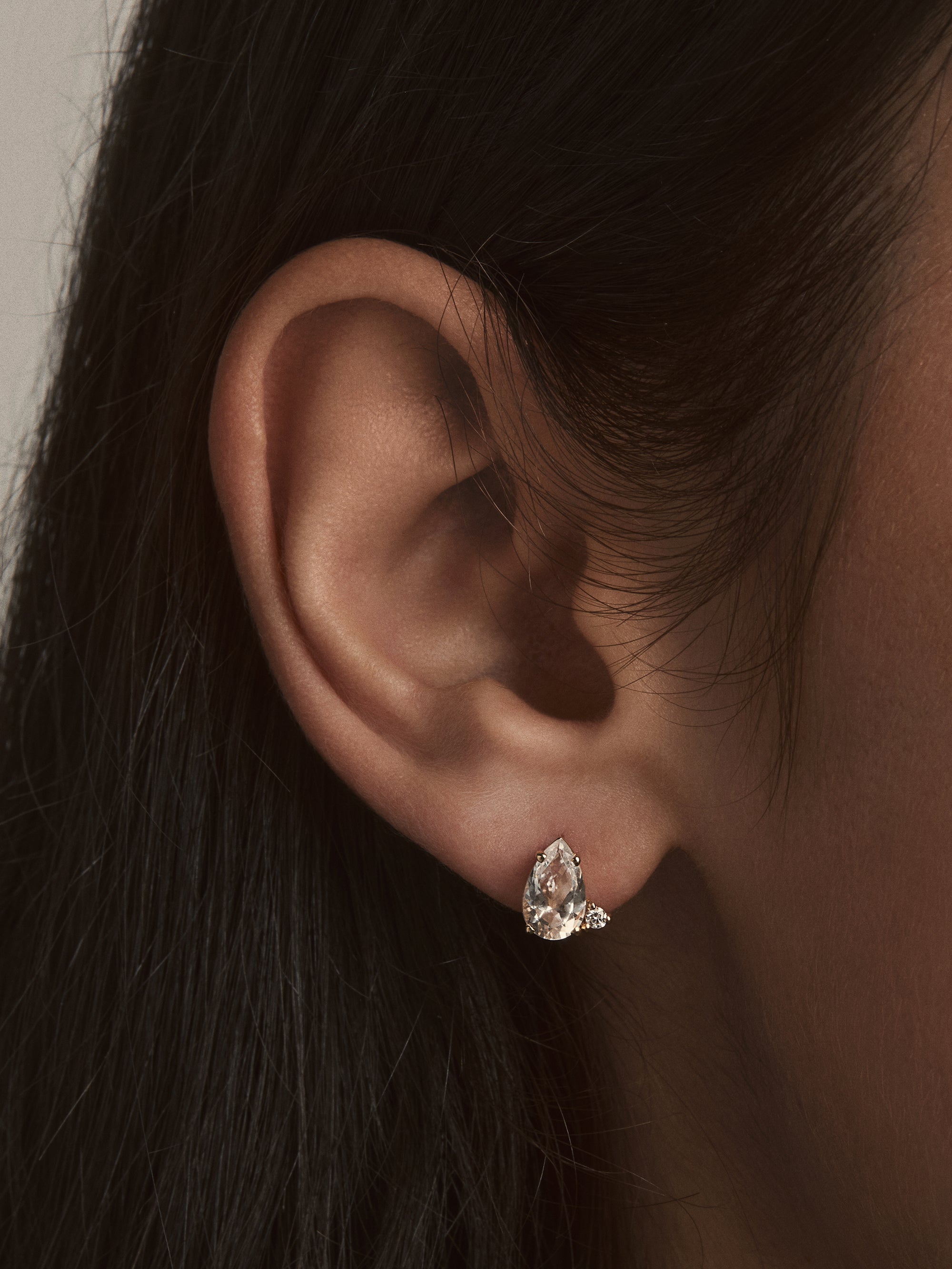 SBE291 White Topaz and Diamond Studs