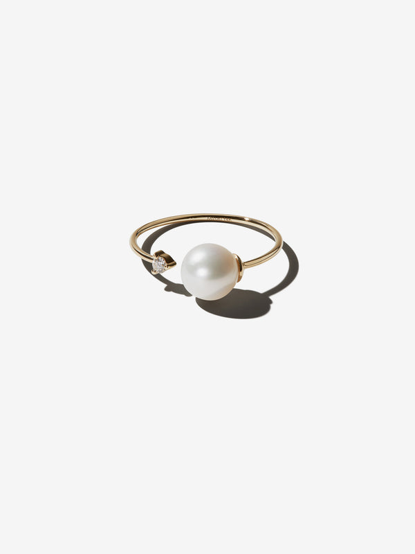 SBR94 Sea of Beauty. Large Pearl and Diamond Open Ring