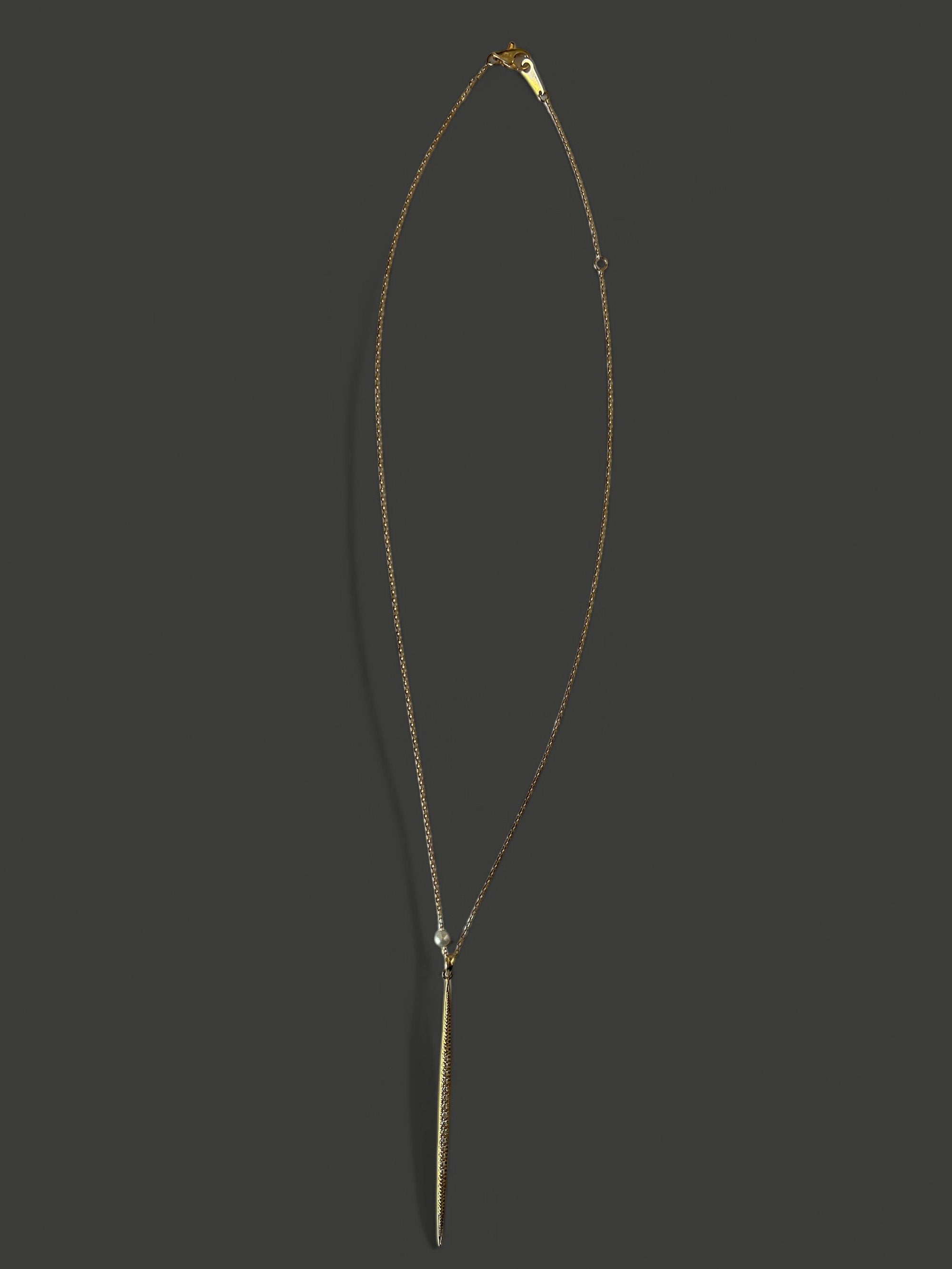 FN12 Large Diamond Icicle And Pearl Necklace