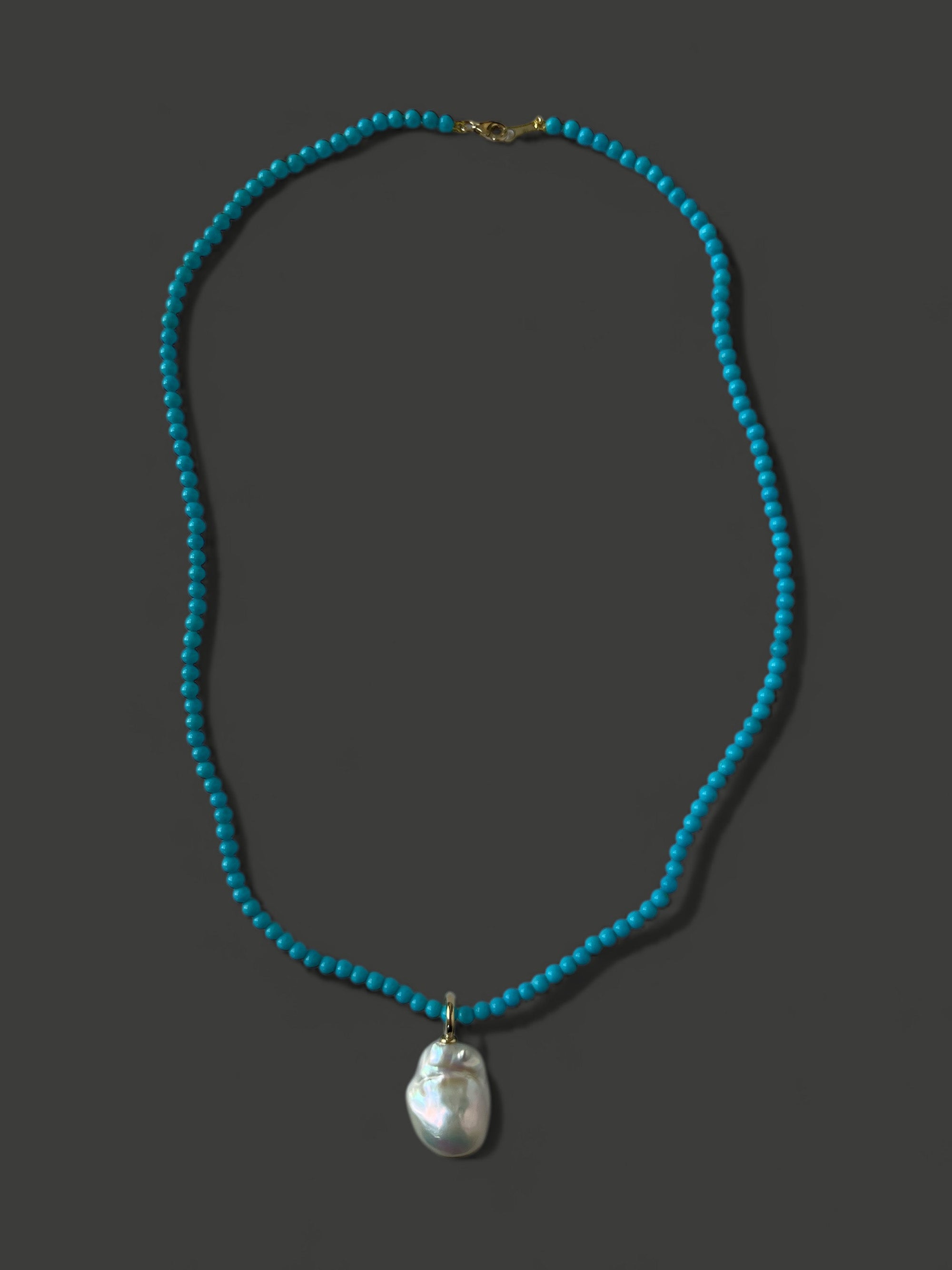 FN49 Baroque Pearl Turquoise Necklace