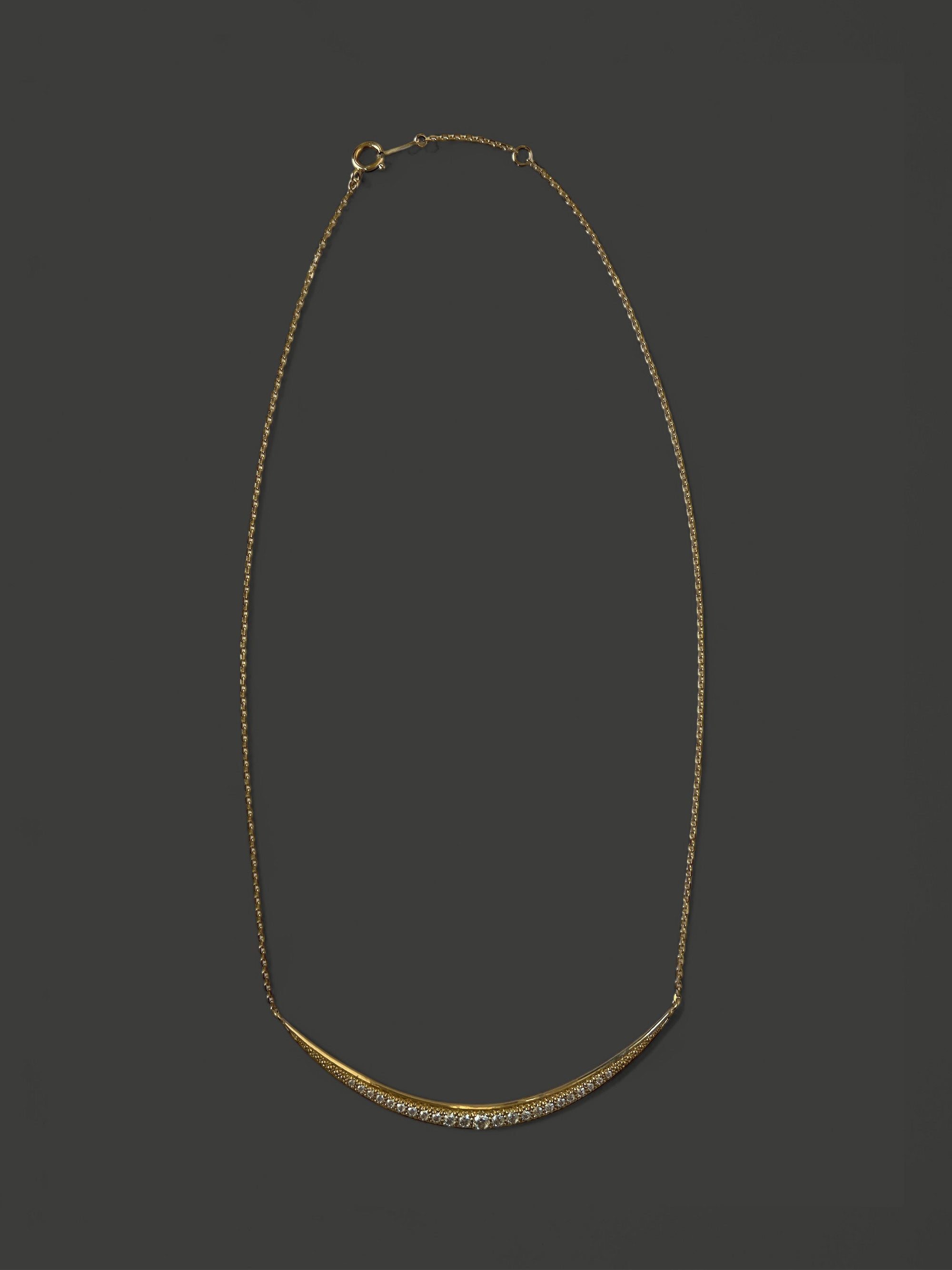 FN15 Large Diamond Crescent Necklace