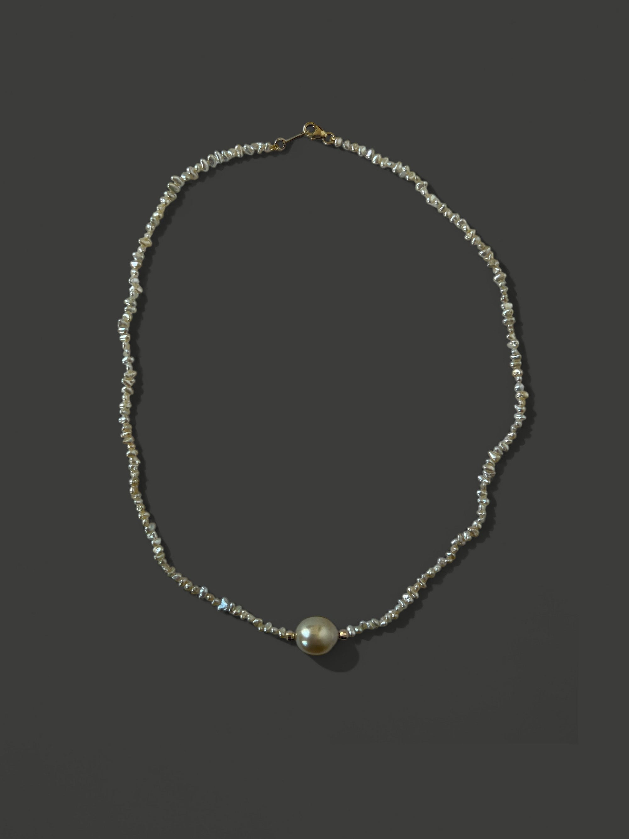 FN30 Cream Keshi and South Sea Pearl Necklace