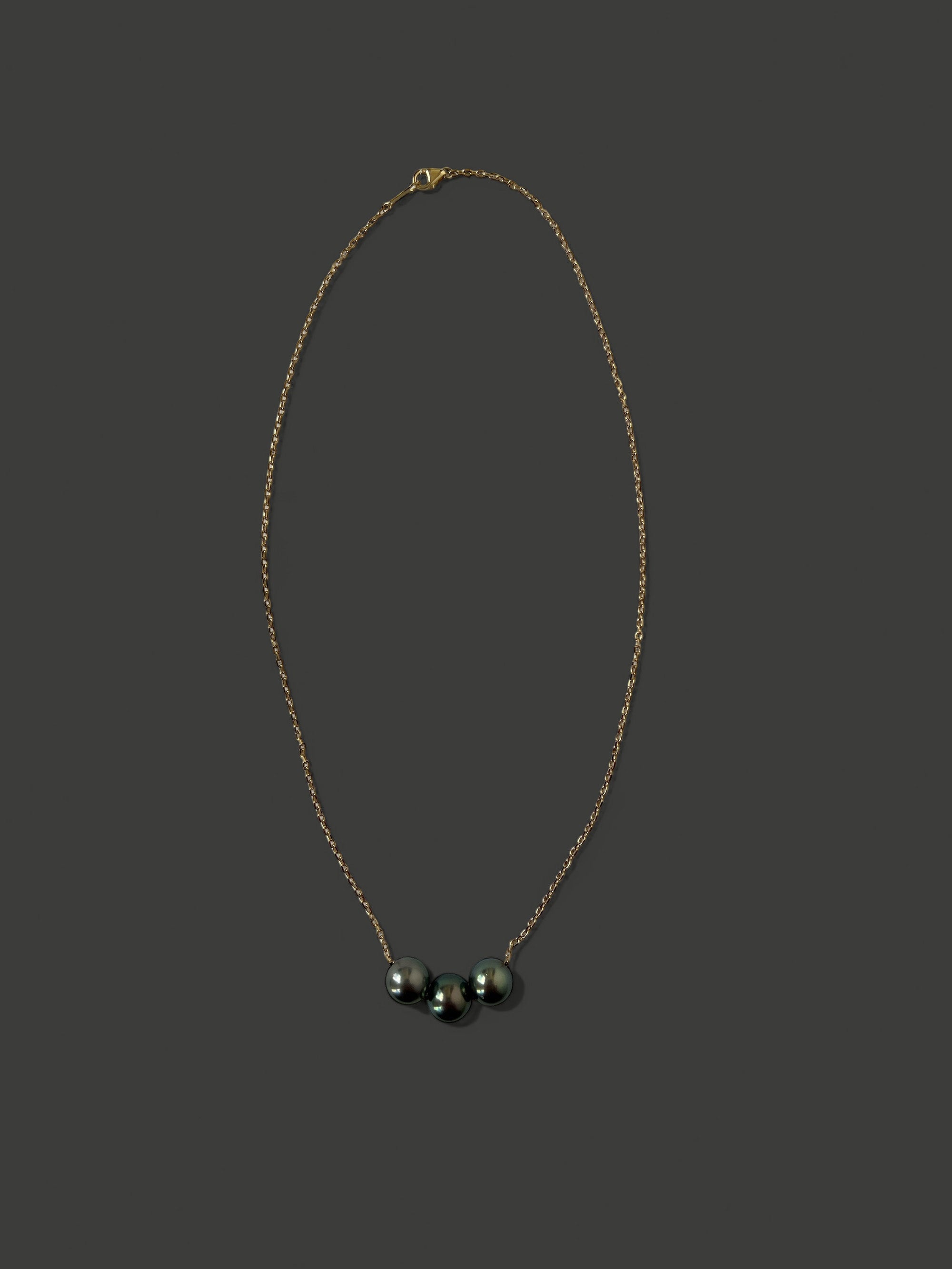 FN3 Triple Black Tahitian Pearl Necklace