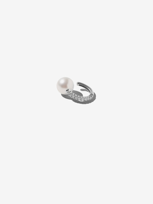 Prive Collection. Akoya Pearl with Diamond Ear Cuff PE6