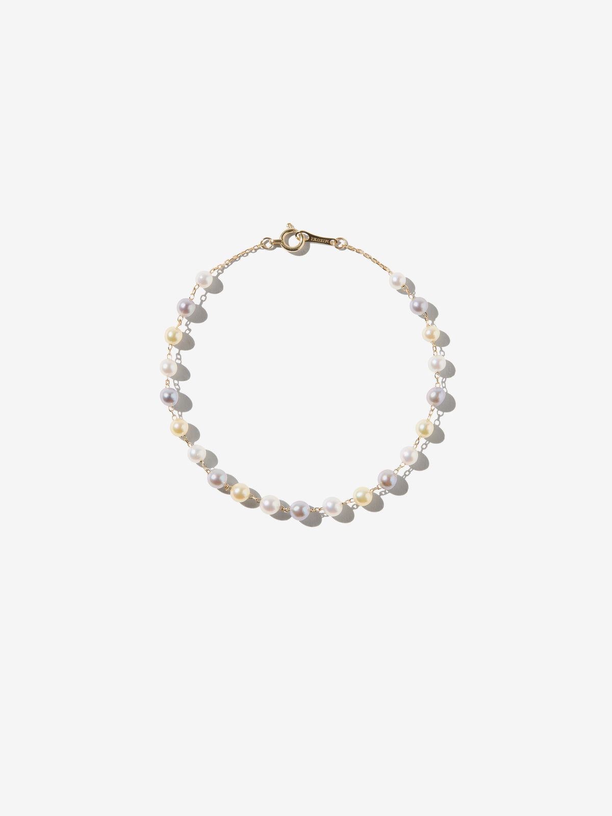 14kt Gold White Grey And Gold Akoya Pearl All Around Bracelet