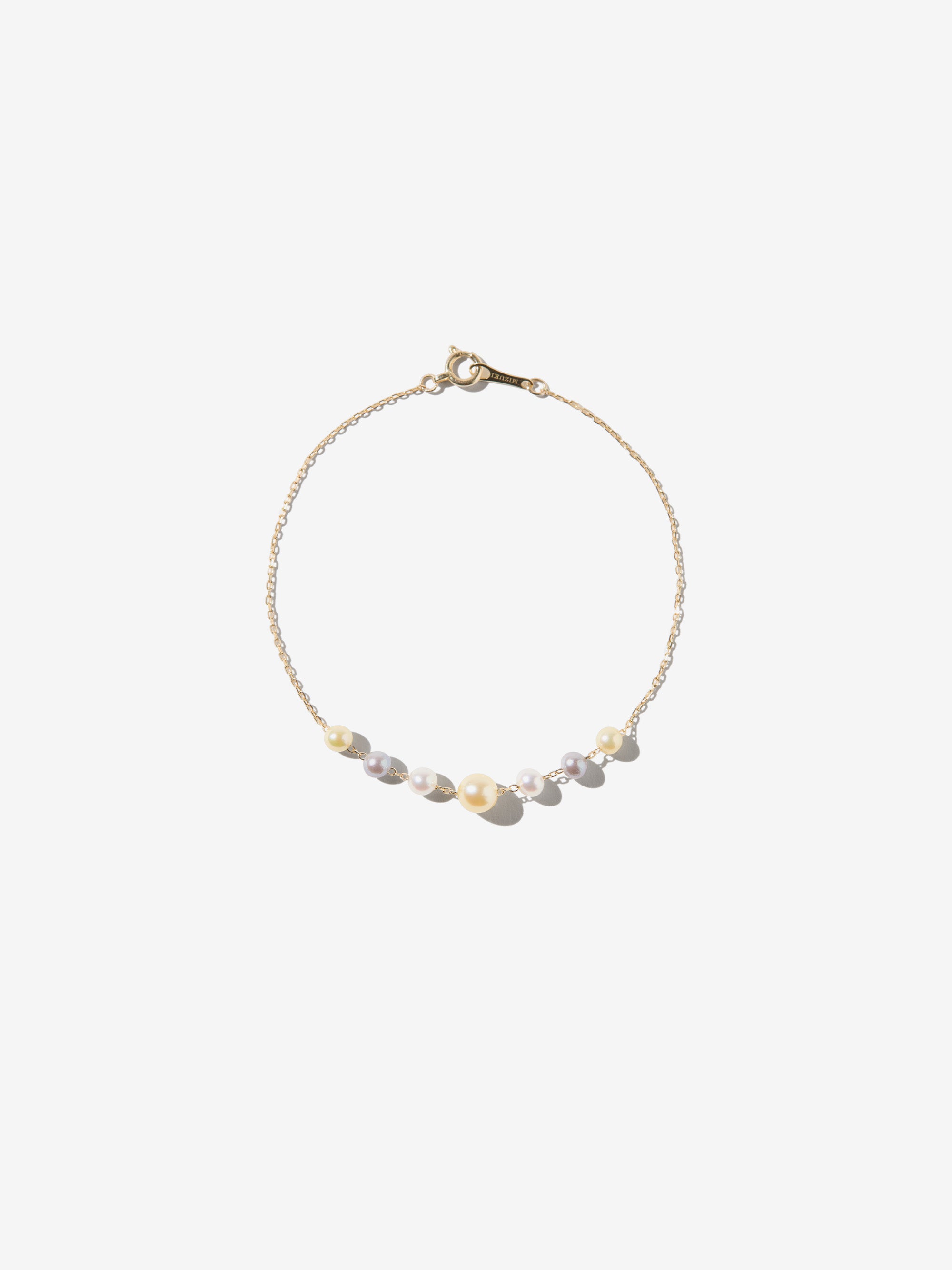 14kt Gold Multi Akoya Seven Pearl Bracelet | Mizuki