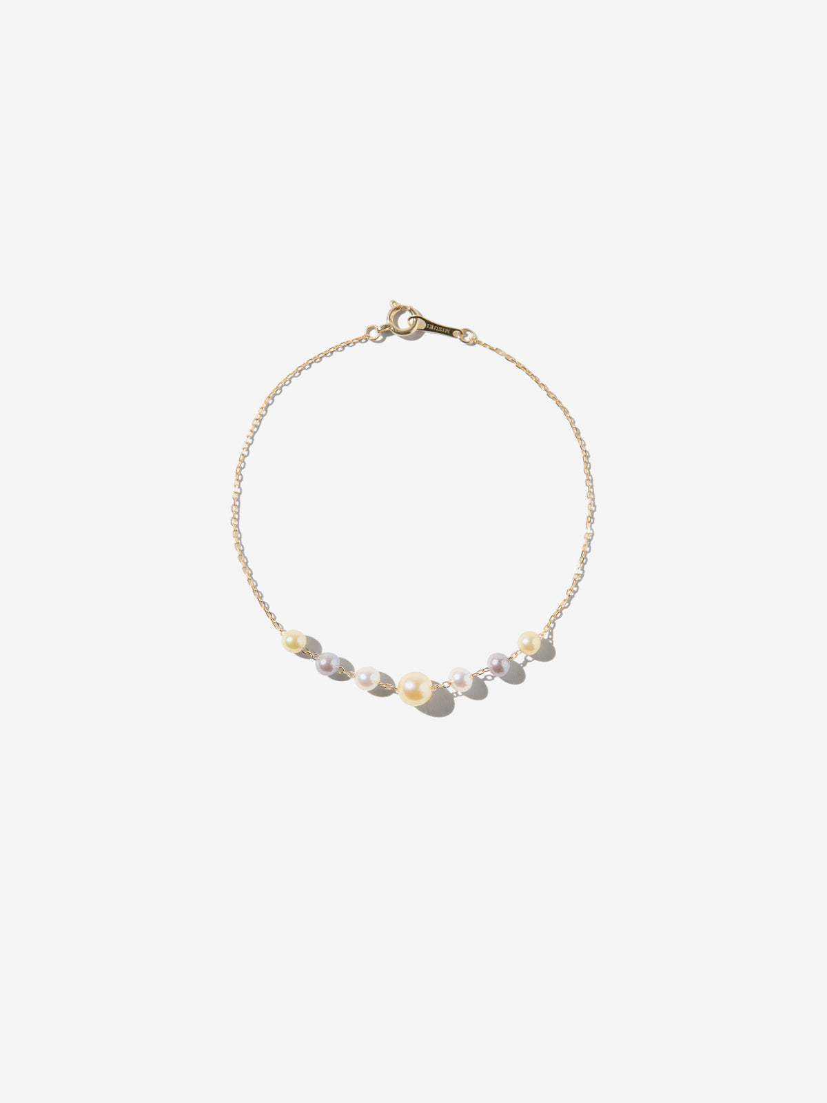 14kt Gold White Grey And Gold Akoya Seven Pearl Bracelet