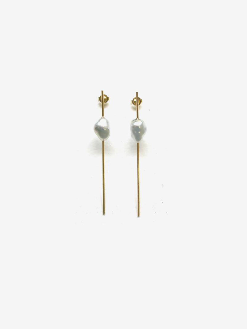 Grey Keshi Long Bar Earrings SBE146K