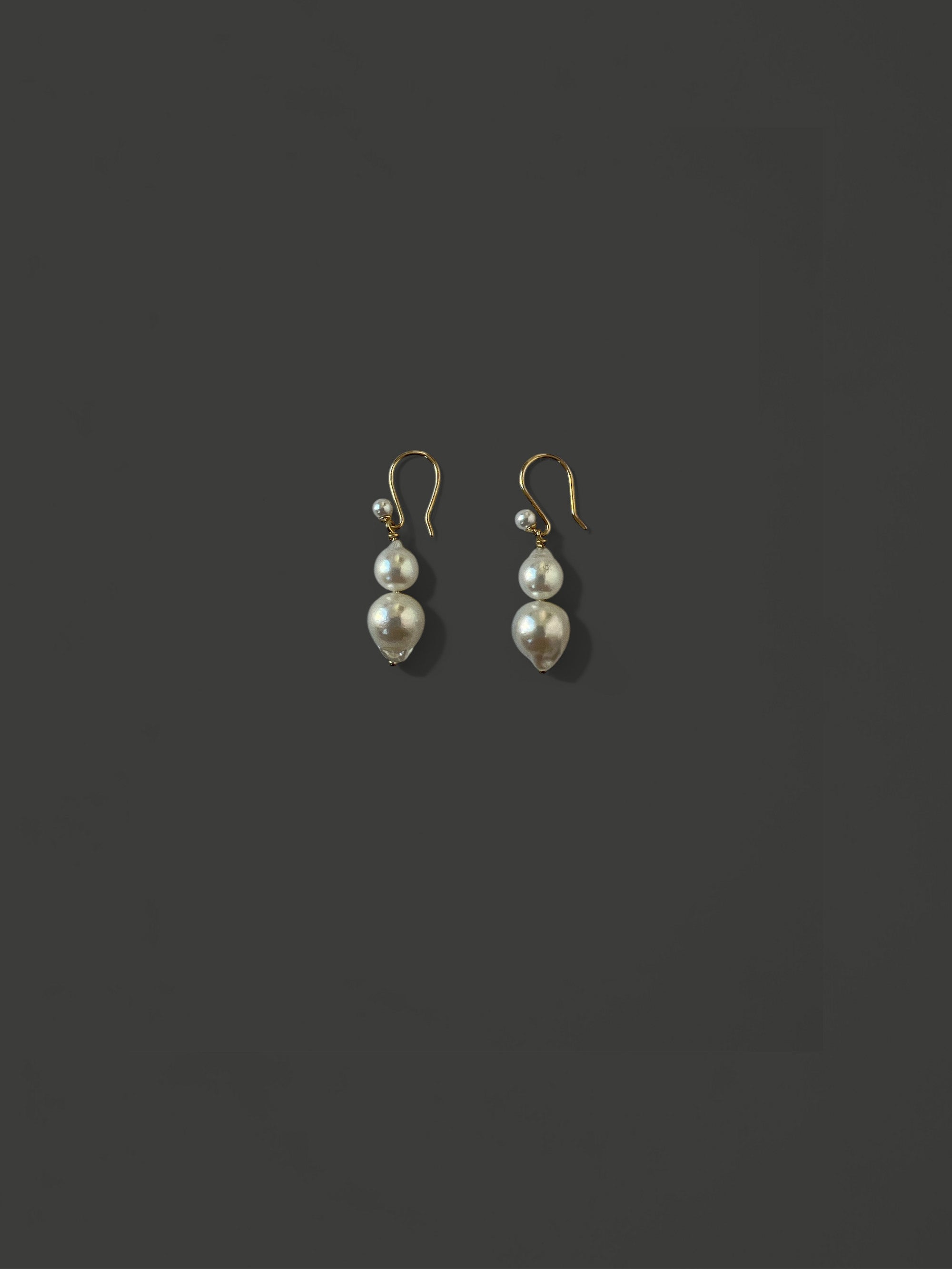 SBE329 Baroque Double Pearl Drop Earrings