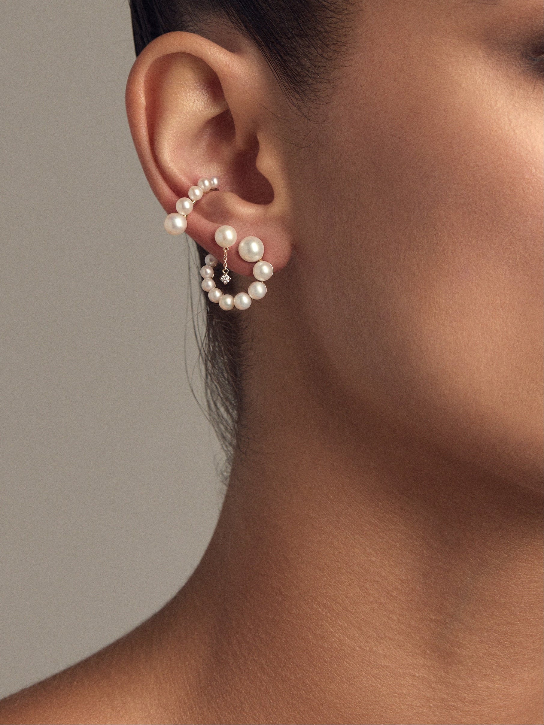 SBE429 Sea of Beauty. Cascading Eclipse Pearl Earring