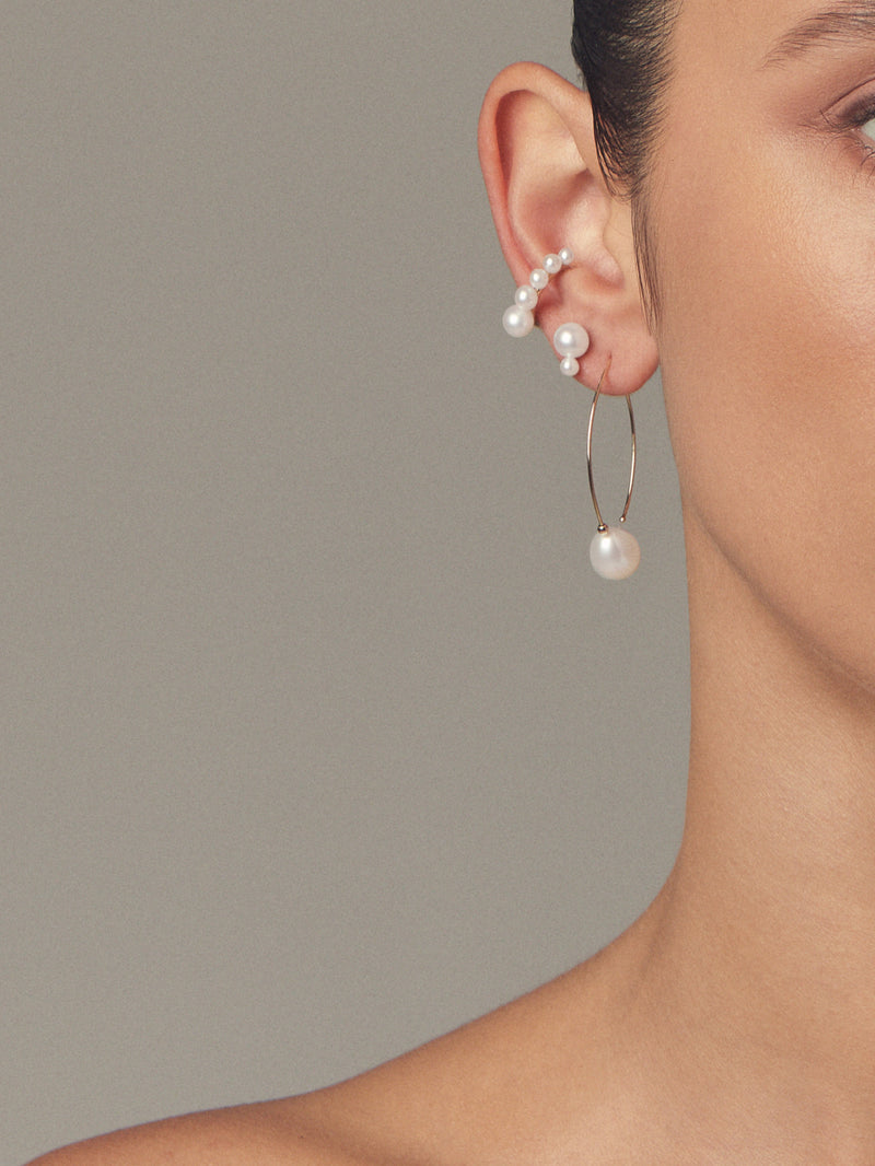 SBE379 Sea of Beauty. Marquis Pearl Hoops