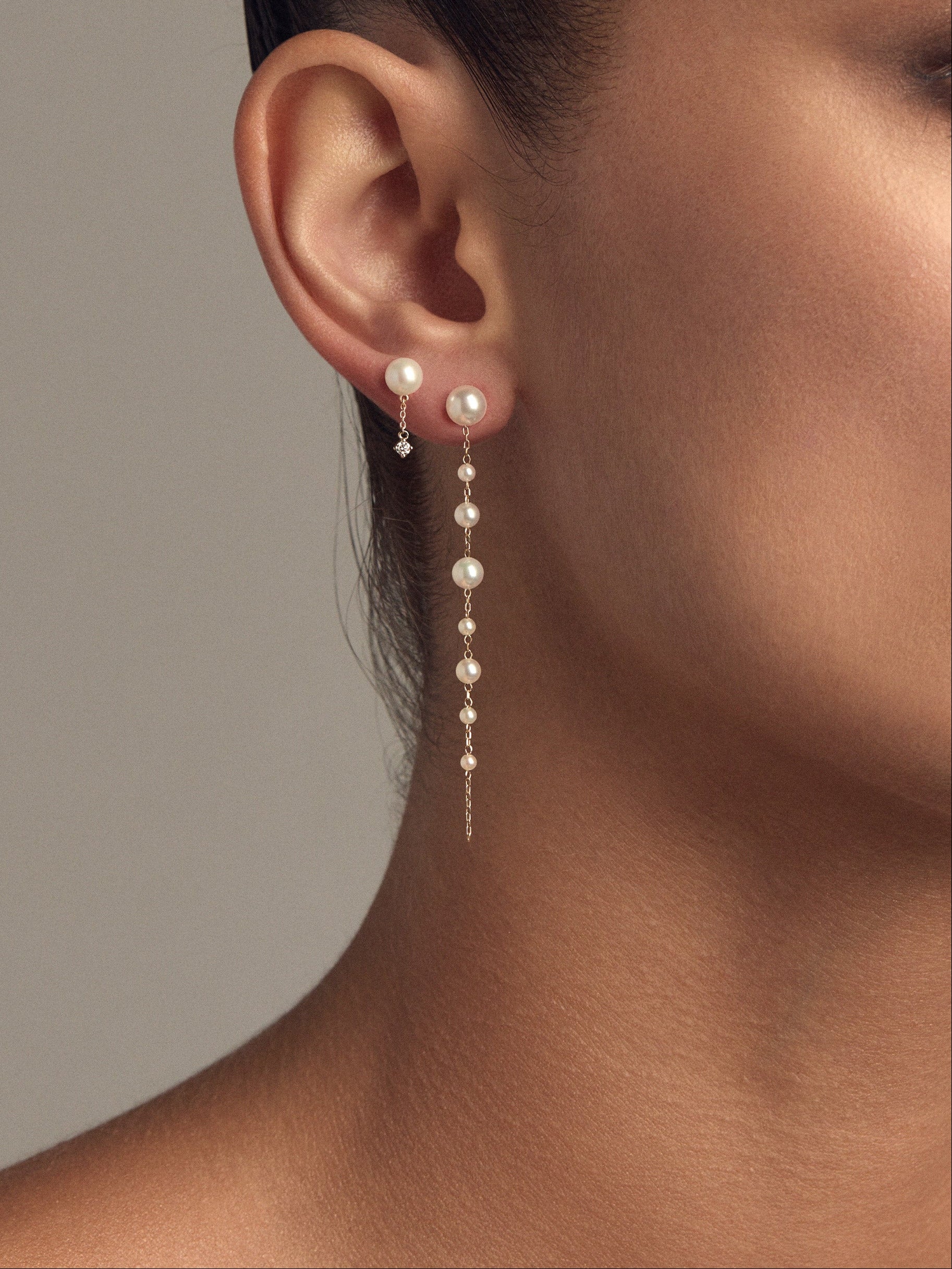 SBE426 Sea of Beauty. Floating Random Pearl Earring