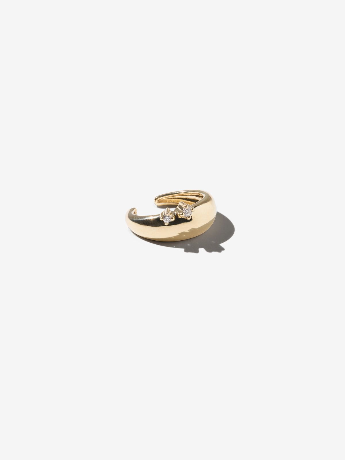 14kt Sculptural Gold Diamond Ear Cuff