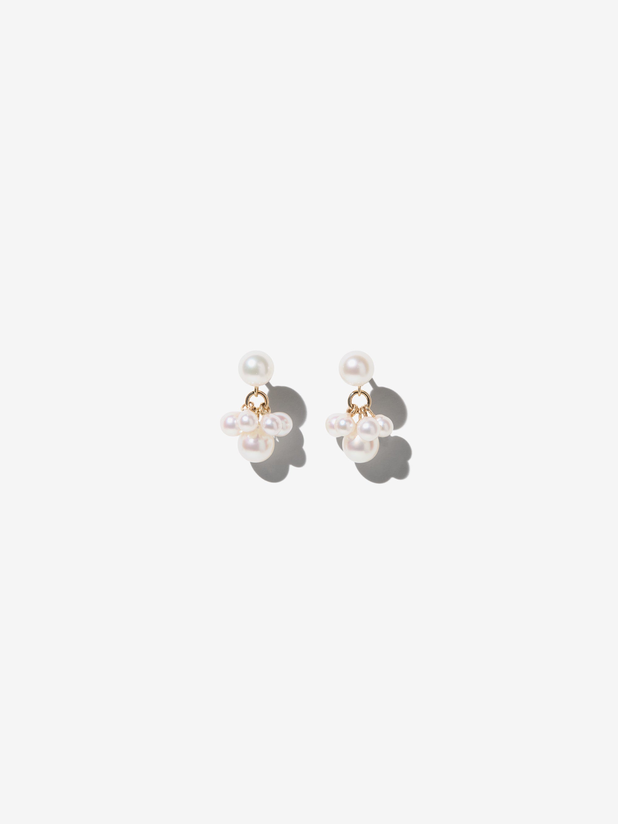 SBE444 Sea of Beauty. White Cluster Akoya Pearl Earring
