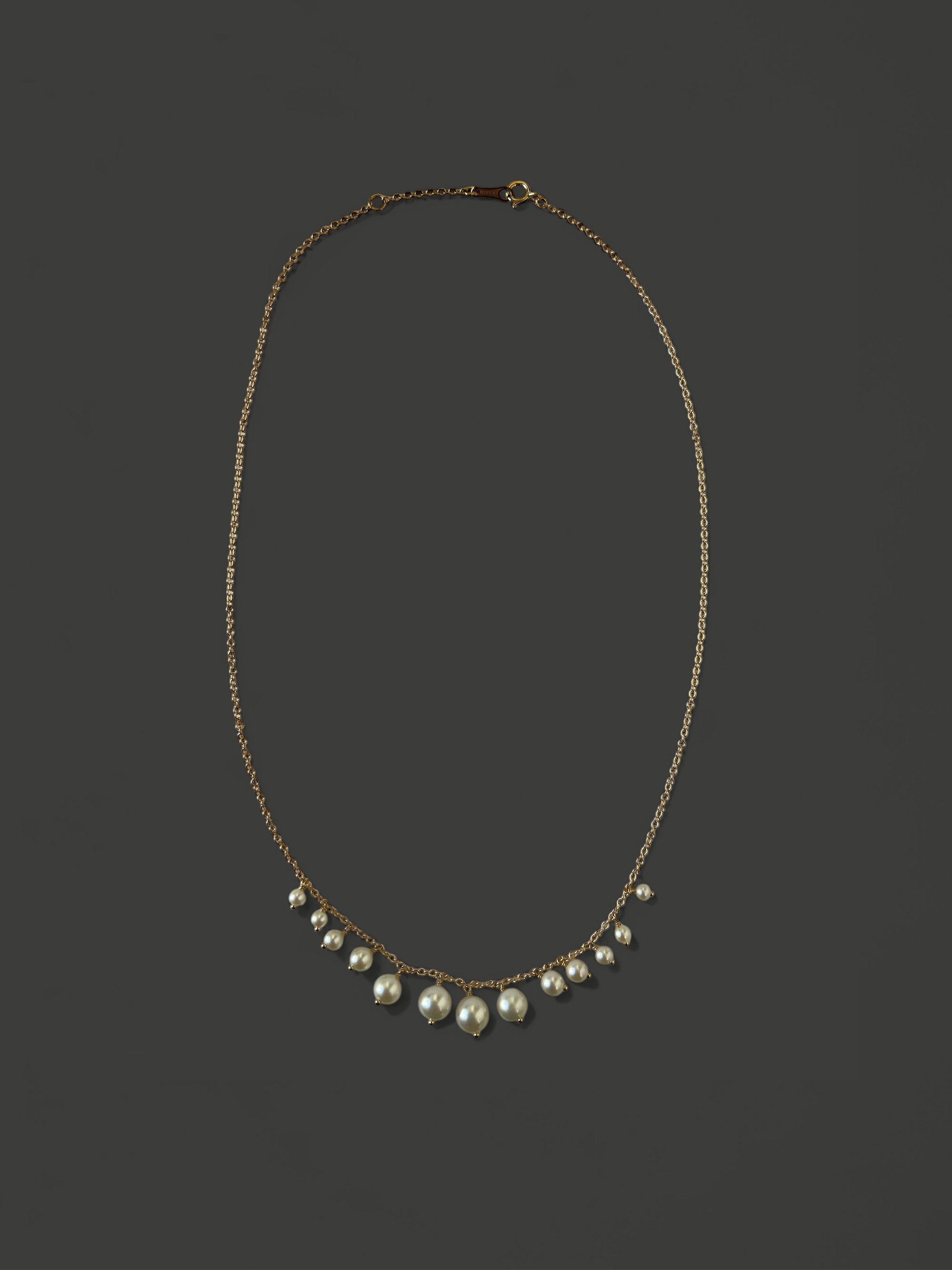 SBN233 Graduated Pearl Fringe Necklace