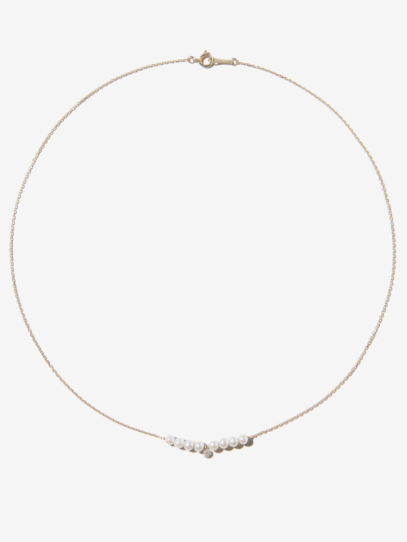 Sea of Beauty. Pierced Diamond and Multi Pearl Necklace SBN299