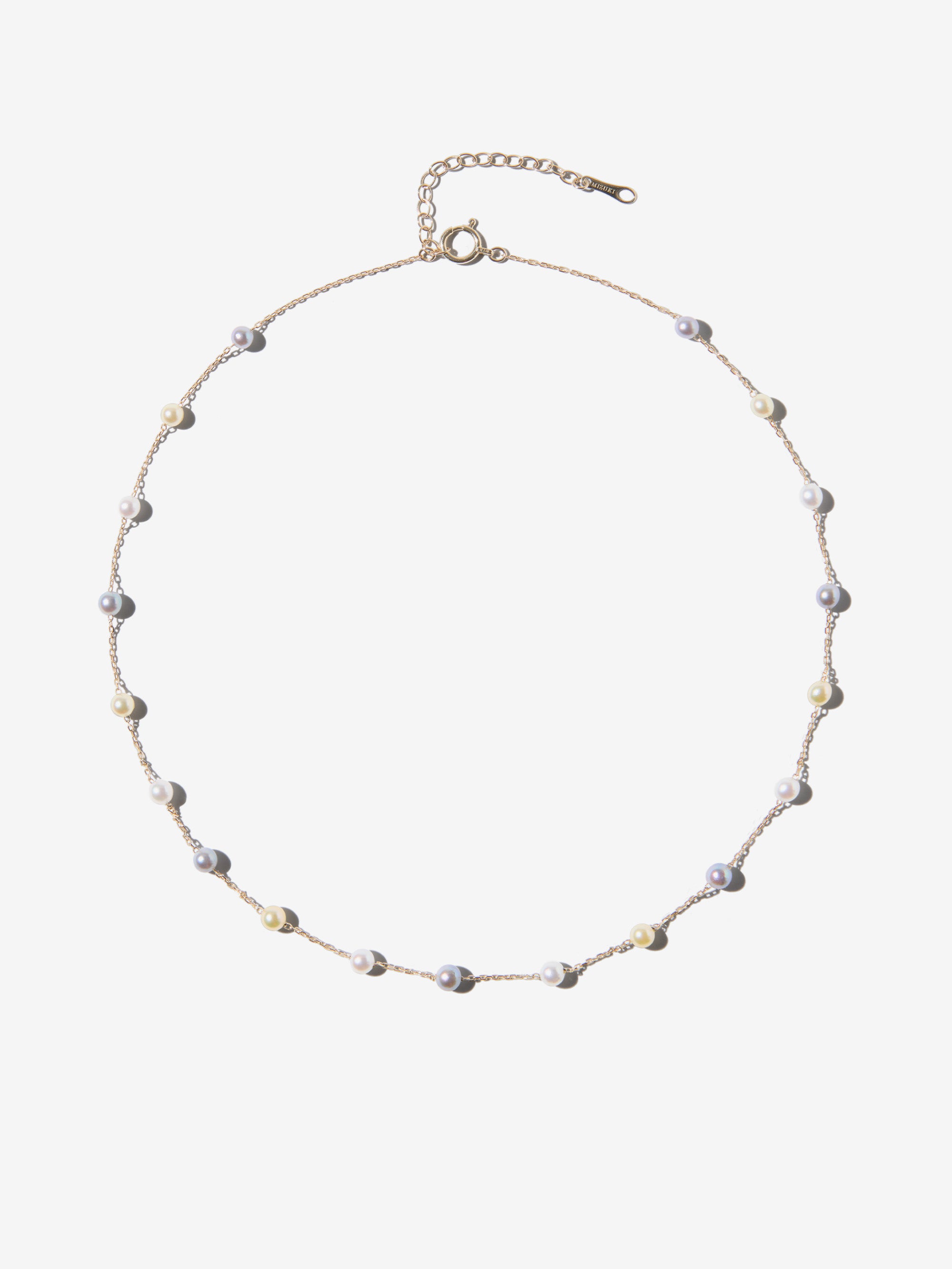 SBN342 Sea of Beauty. Multi Candy Akoya Pearl Floating Necklace