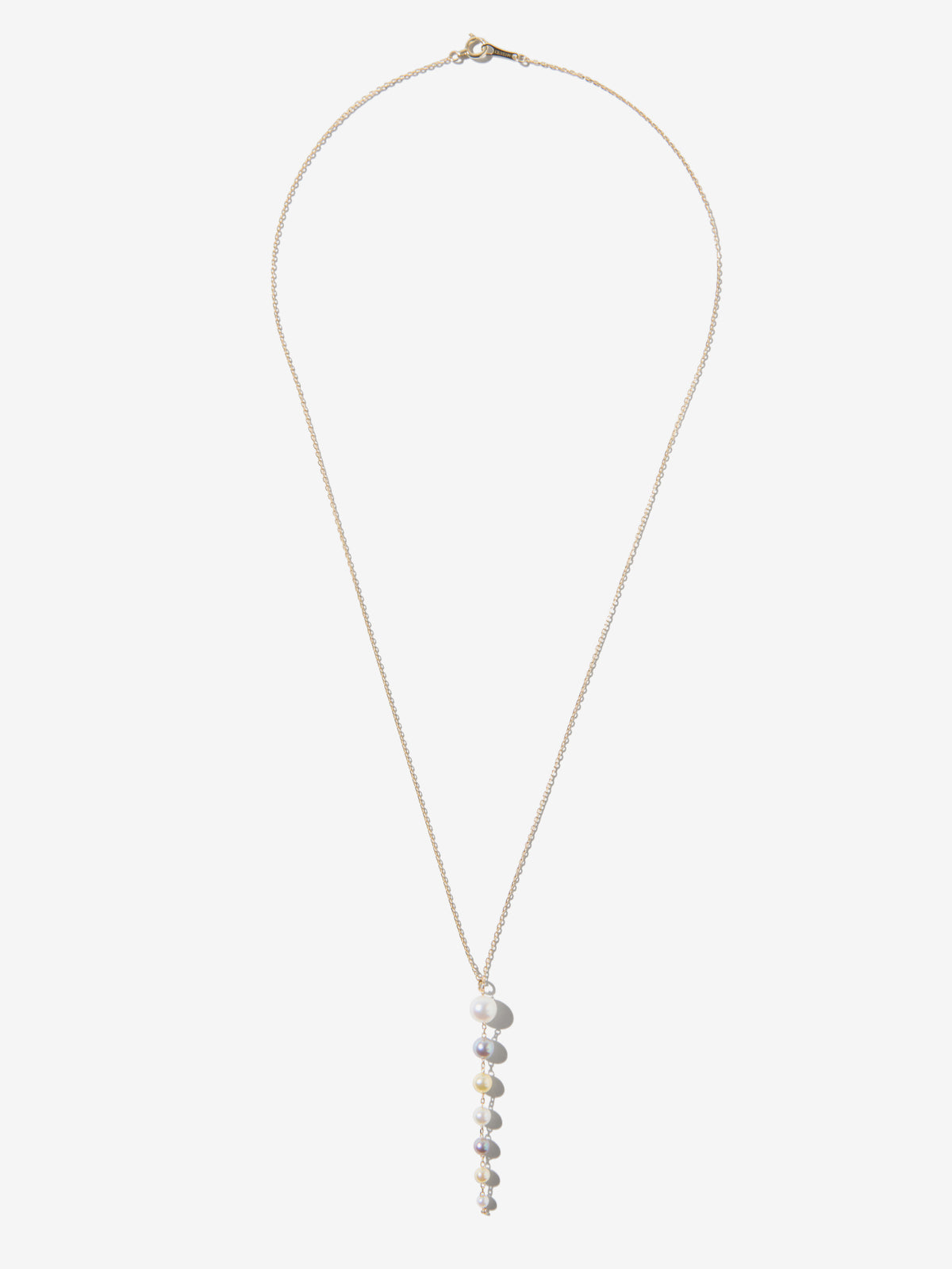 14kt Gold White Grey and Gold Akoya Pearl Y Necklace