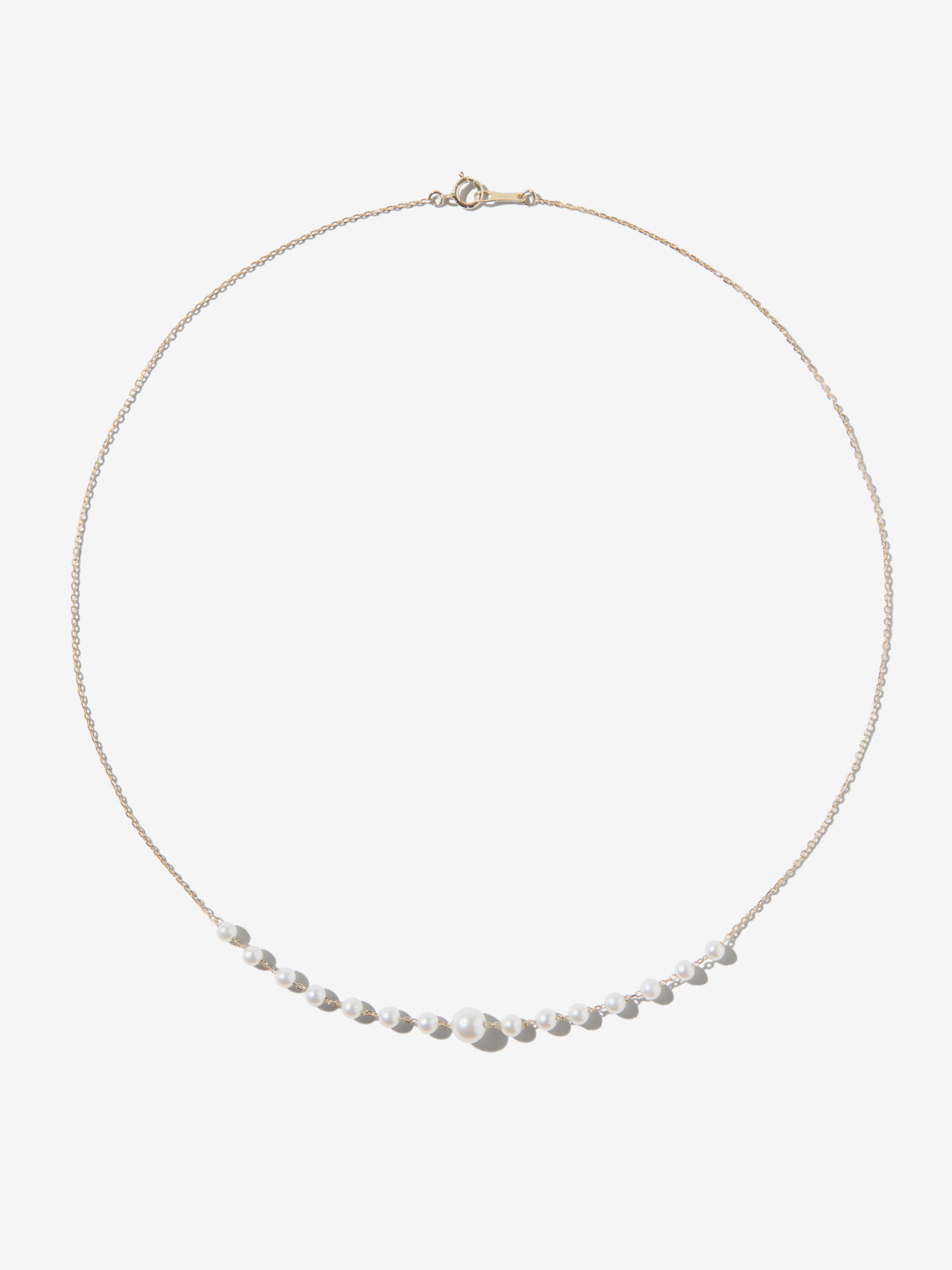 14kt Gold White Akoya Multi Pearl Necklace