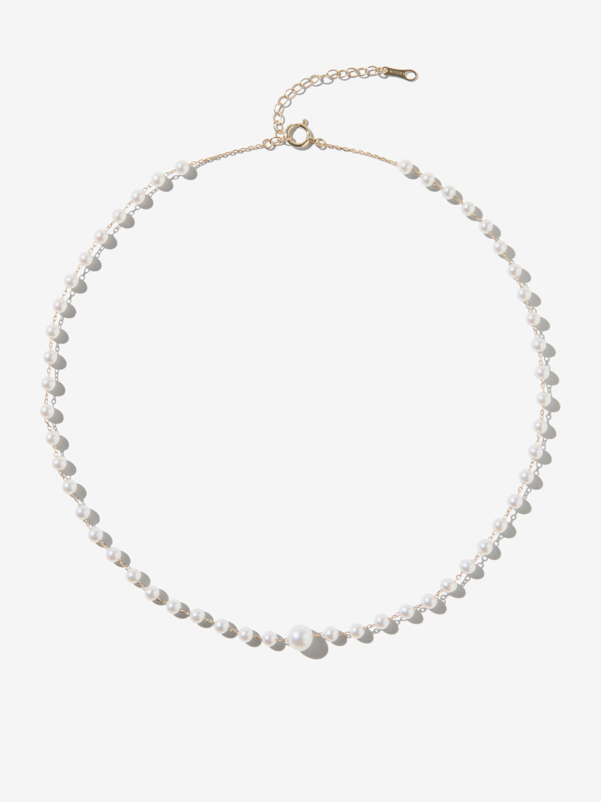 14kt Gold White Akoya All Around Multi Pearl Necklace