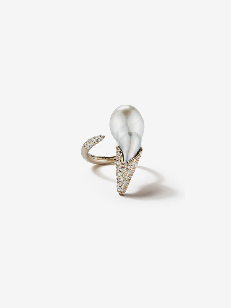 Prive Collection.  One Of A Kind.  Baroque Pearl and Diamond Ring  MP15
