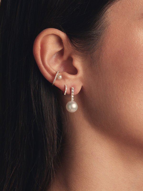 PE1 Prive. South Sea Pearl with Diamond Earrings