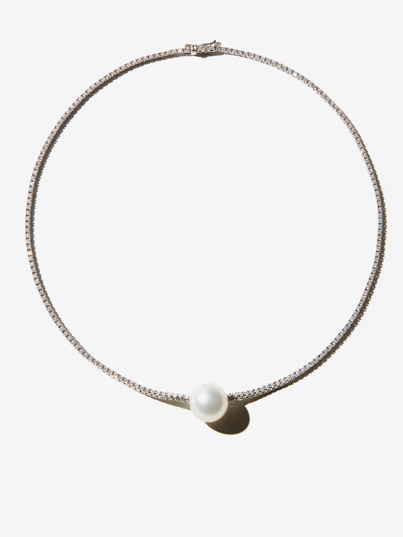 Prive Collection. "Eve". South Sea Pearl and Diamond Solitaire Necklace PN1