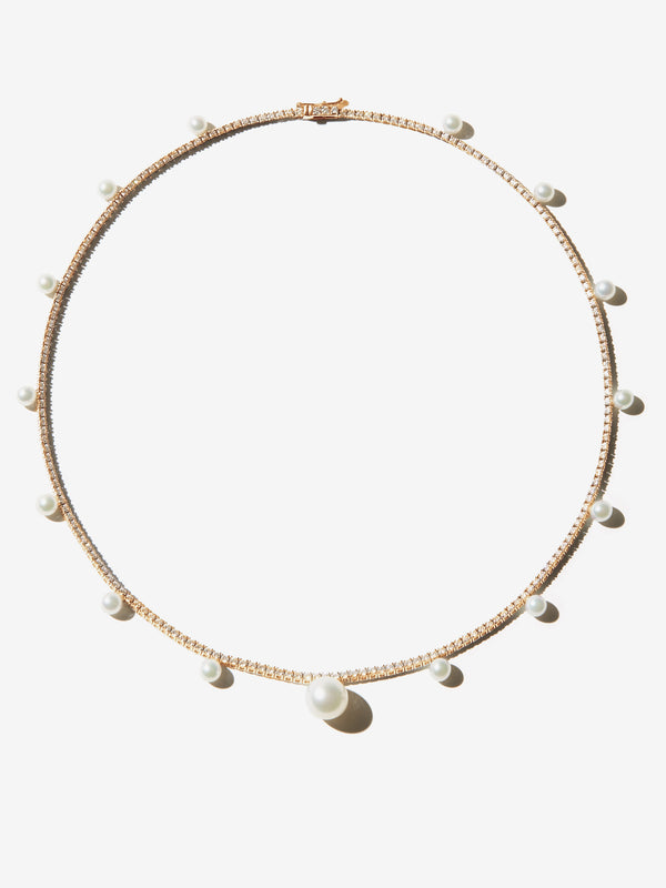 Prive Collection. "Kathleen" Akoya Pearls with Diamond Necklace PN3