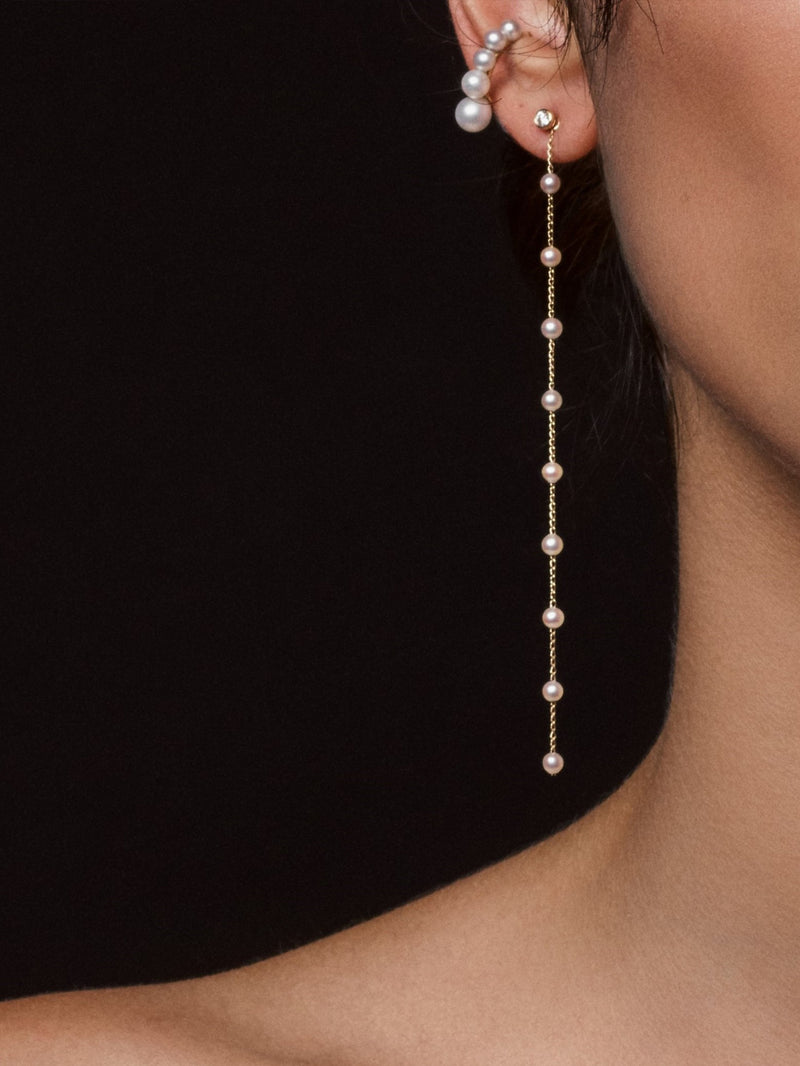 Oxidized German Silver Long Chain hanging Jhumka Earrings, Multiple Co