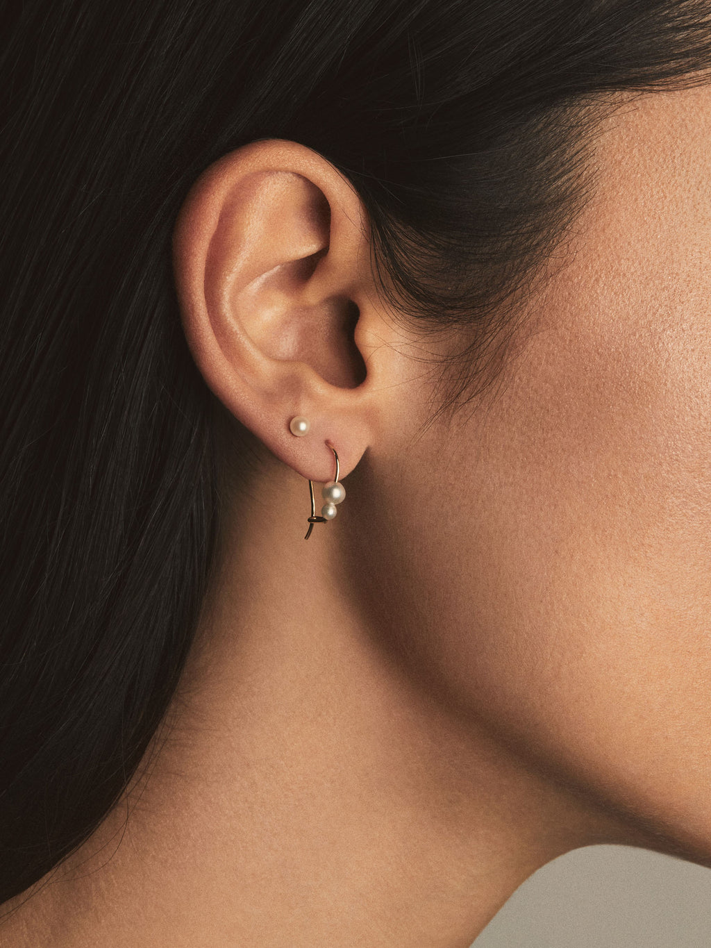 Pearl safety pin earrings Clearance