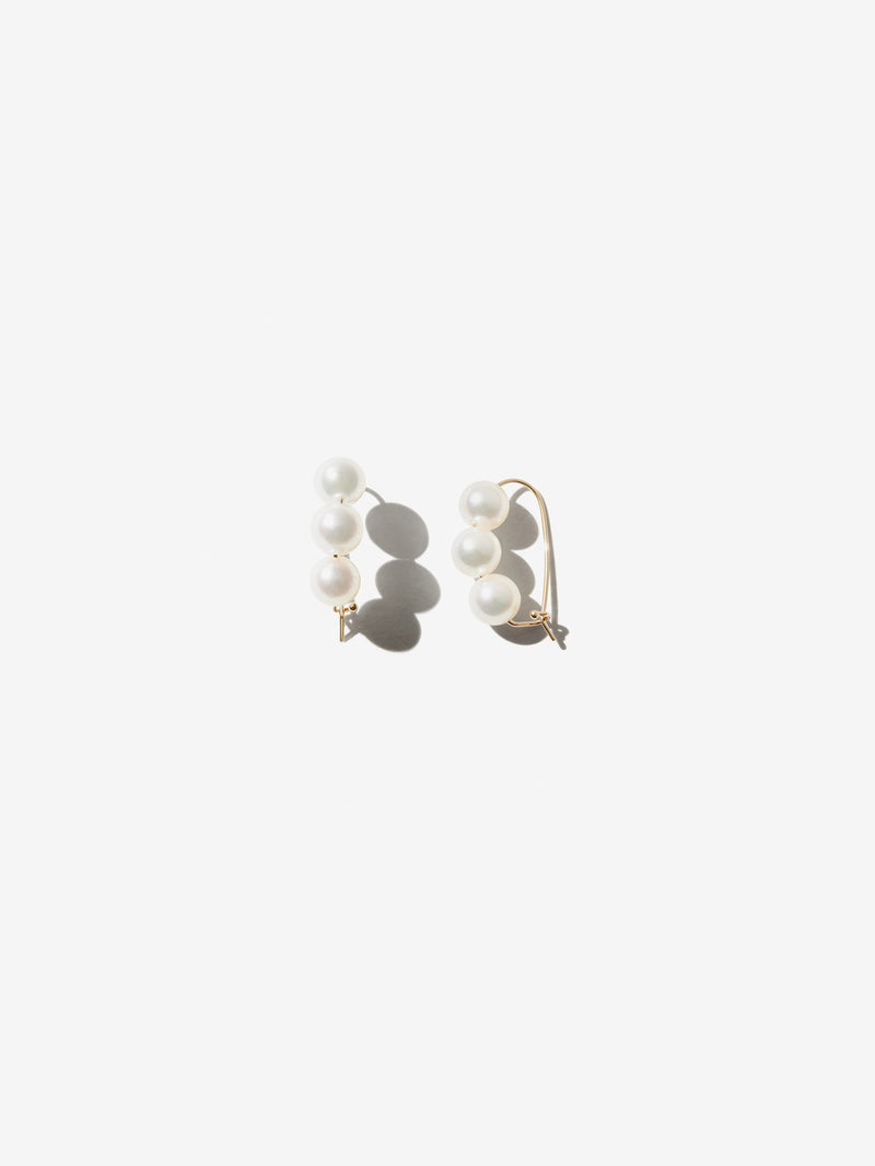 Sea of Beauty Collection.  Medium Pearl Safety Pin Earrings  SBE203