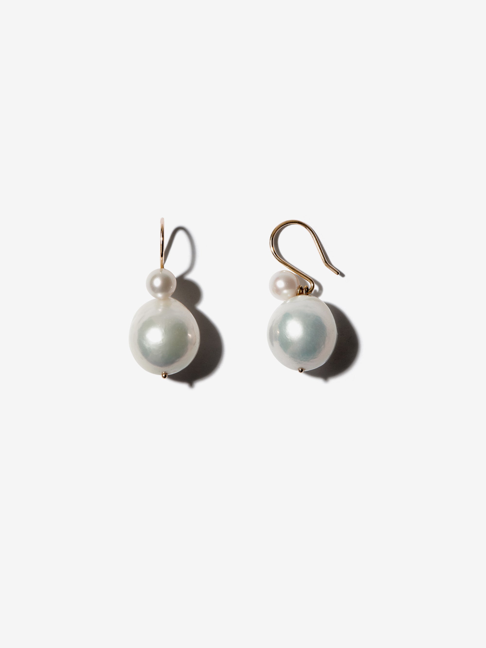 SBE349  Sea of Beauty. Double Pearl Drop Earrings