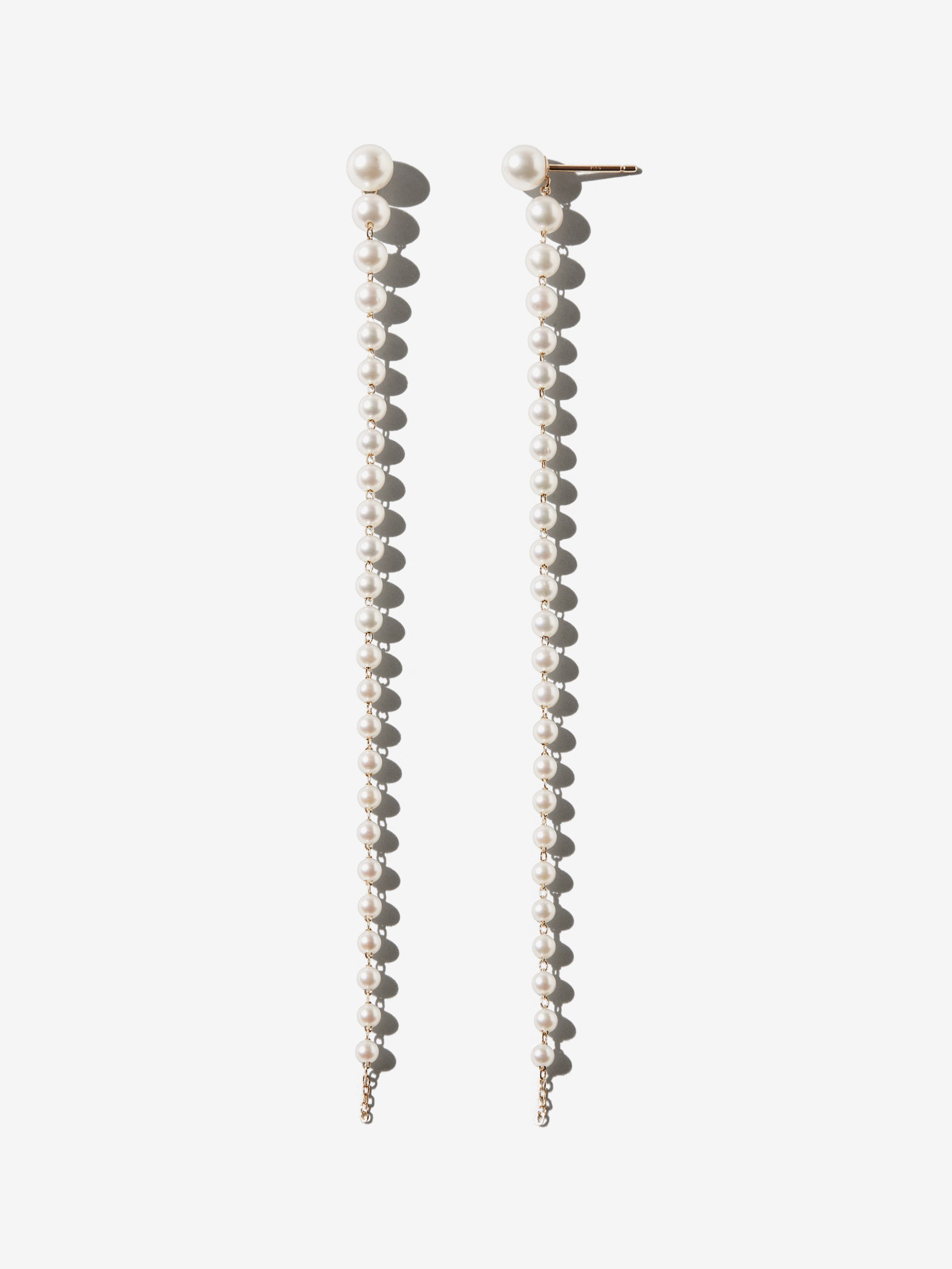 SBE354 Sea of Beauty. Long Cascading Pearl Earrings