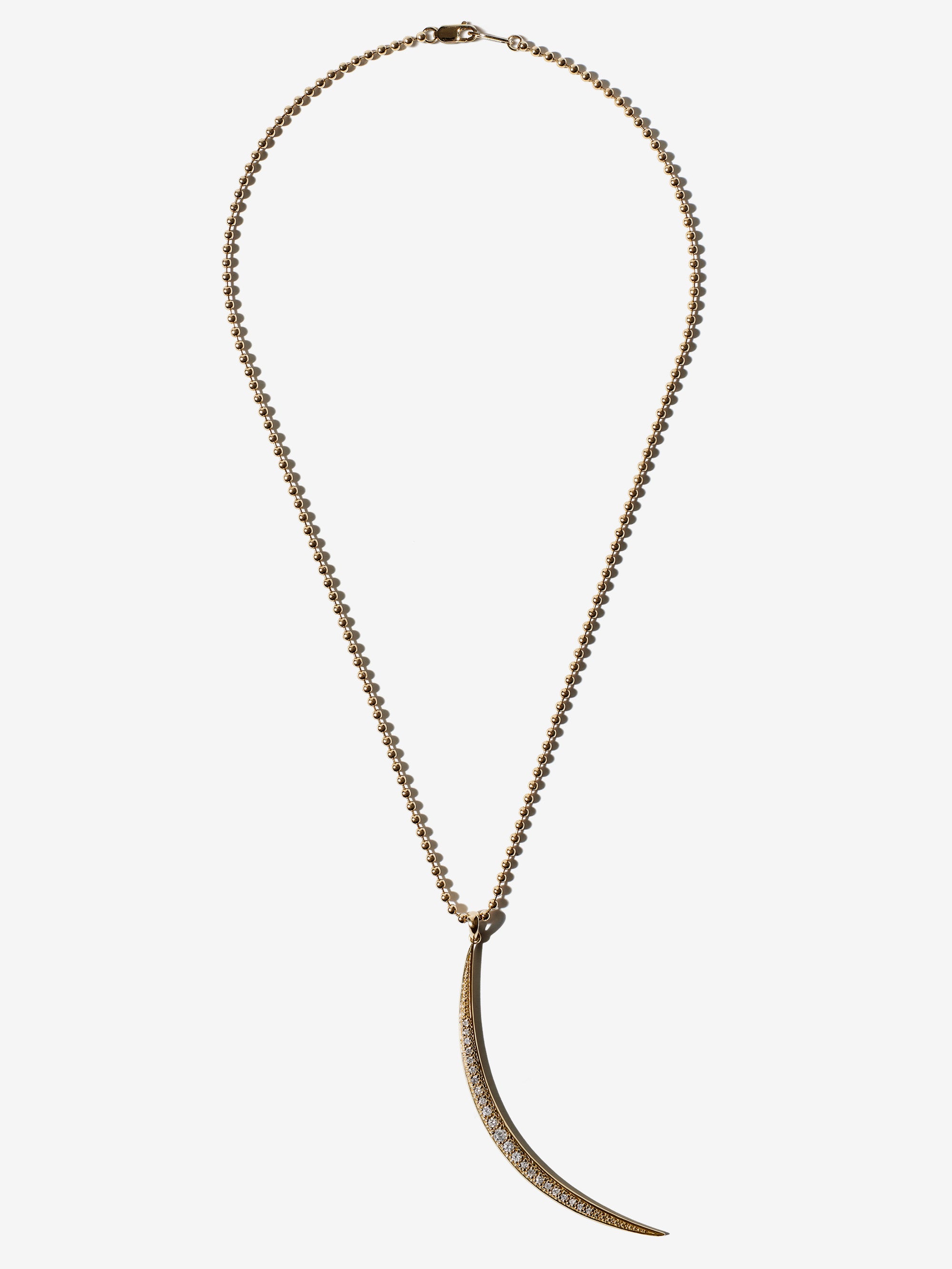 SBN264K20  Sea of Beauty. Medium Ballchain with Large Diamond Crescent Necklace