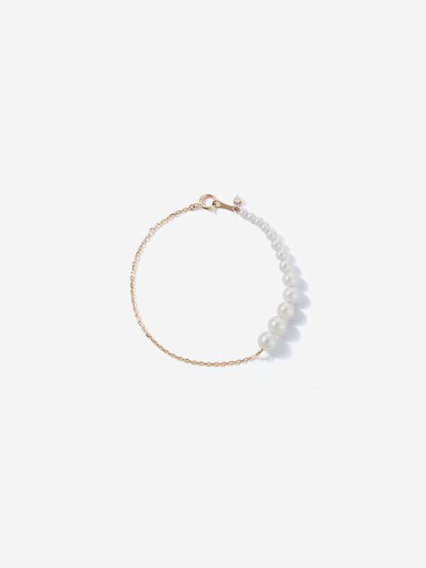 Sea of Beauty Collection. Asymmetrical Graduated Pearl Chain Bracelet SBA97