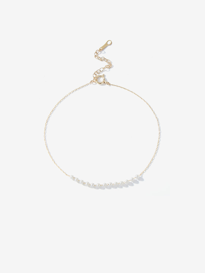SBX12 Sea of Beauty. Centered Floating Baby Pearl Anklet